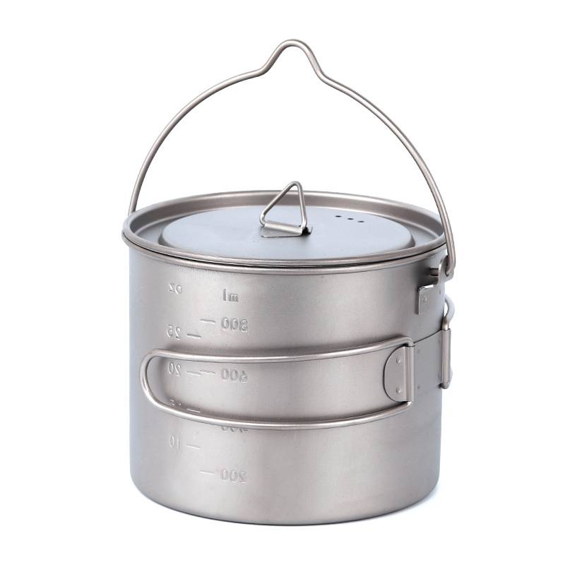 Titanium Camping Hanging Cookware Pot 5