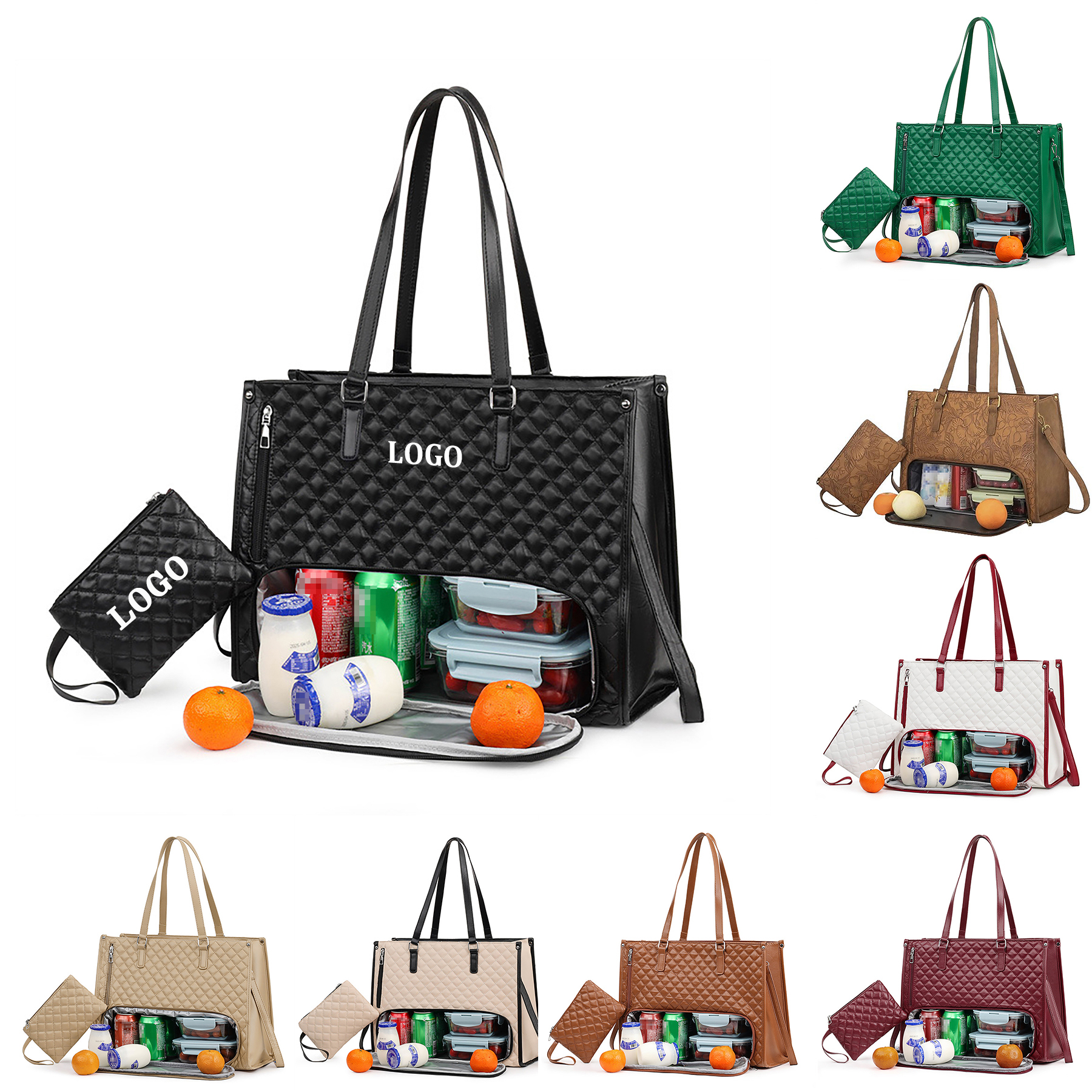 PU leather Lunch Tote Bag 4