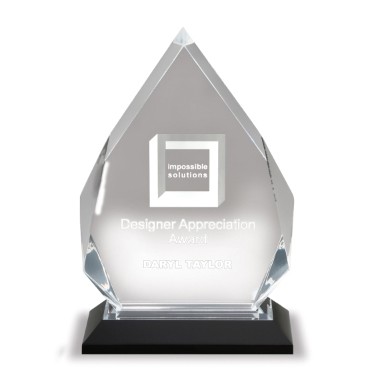 5 1/4" x 8 3/4" Inch Silver Diamond Impress Acrylic Trophy 2