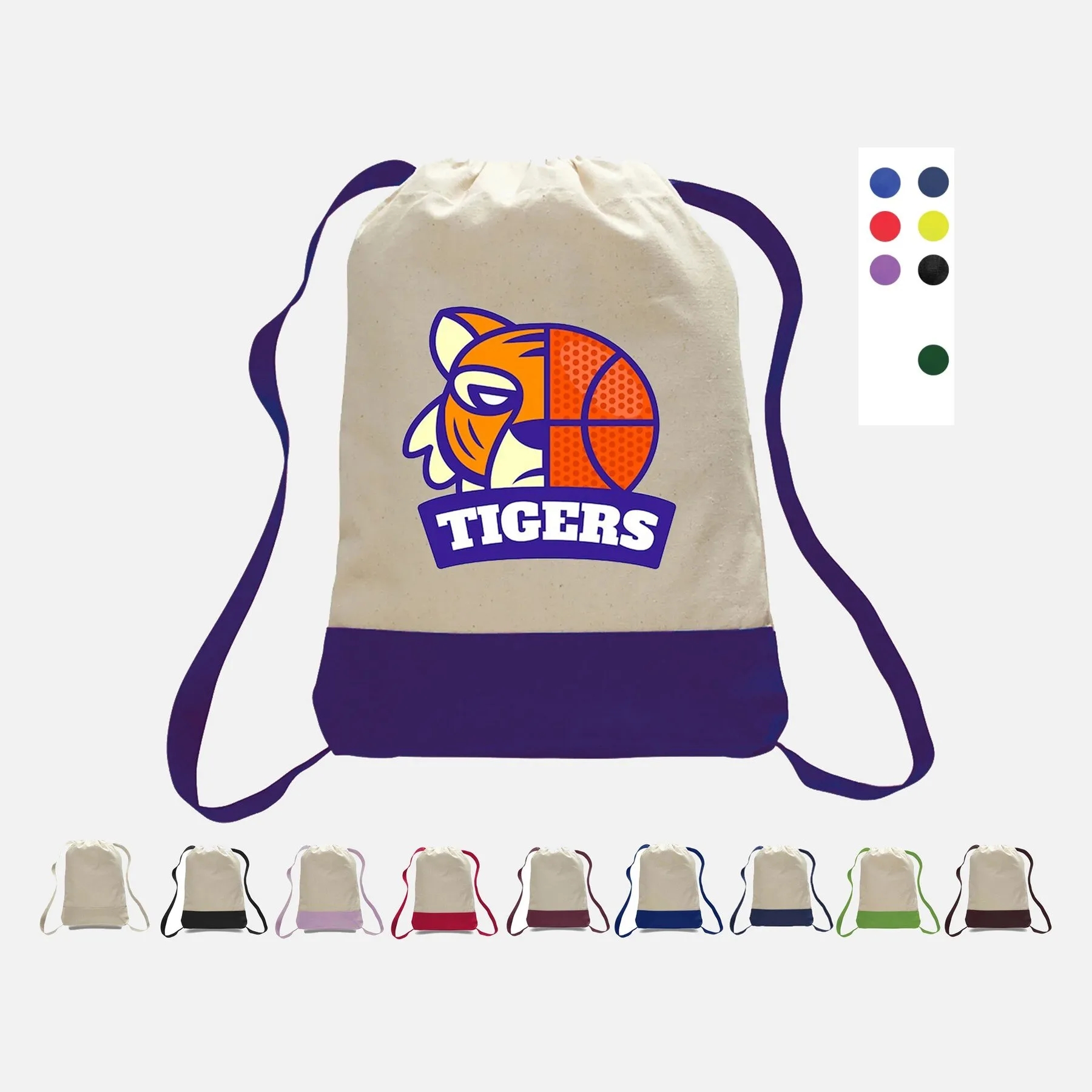 Cotton Canvas Two Tone Sport Backpack 2