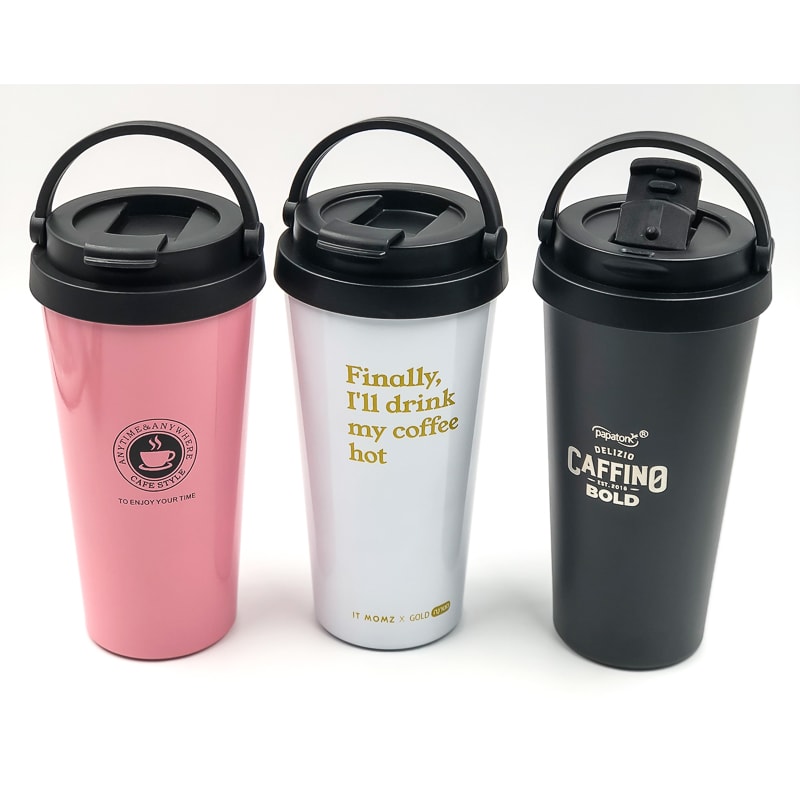 17 Oz. Custom Printed Travel Coffee Tumblers With Handle 3