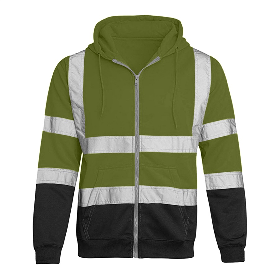 VISIPRO Reflective Colorblock Safety Full-Zip Hoodie - 280G 30
