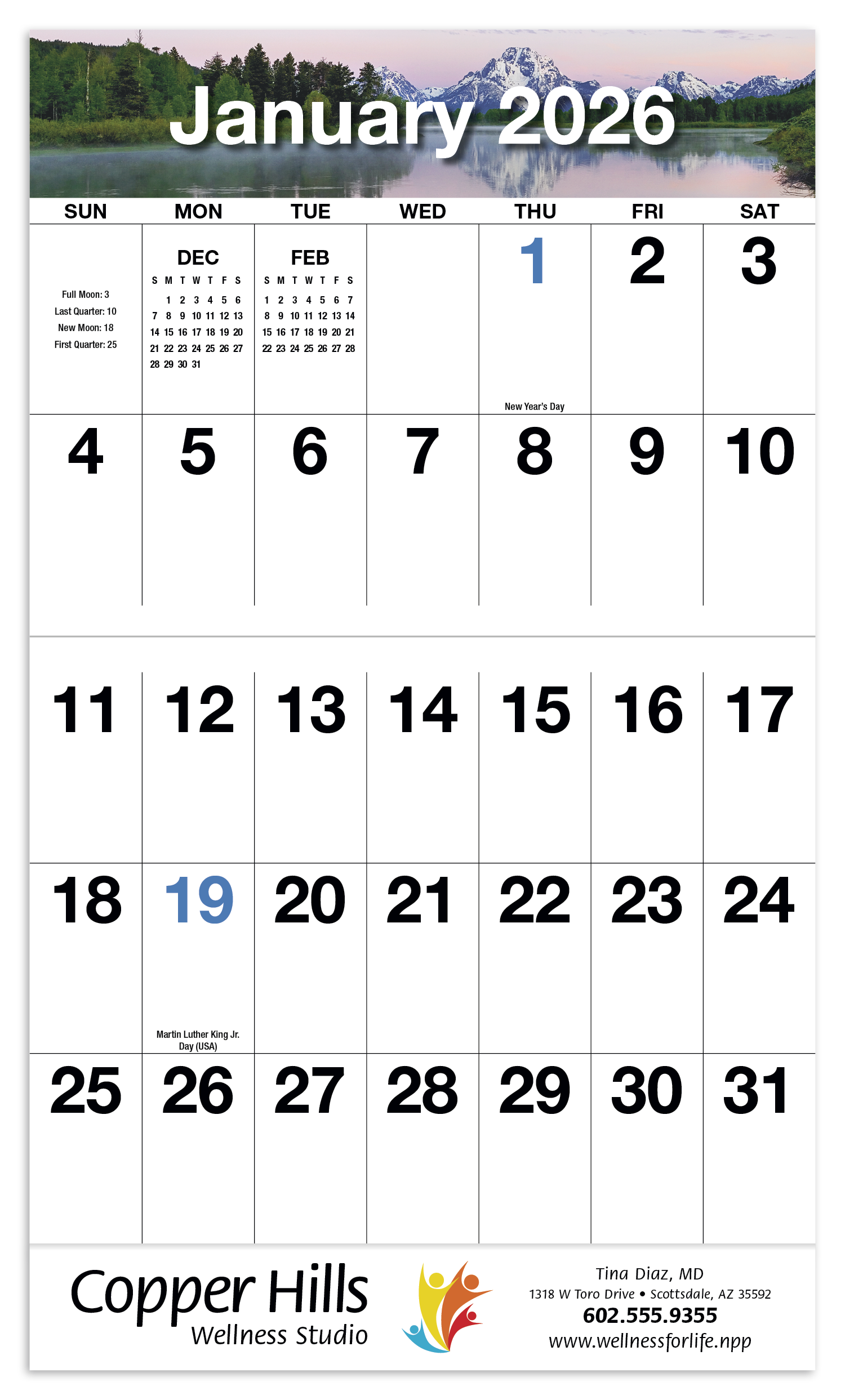 HotLine® Products Big Numbers Appointment Calendar - Stapled 12