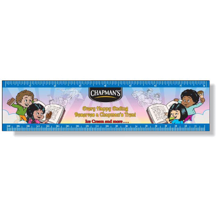 Stock .035 Magnetic Ruler (2"x8.25"), Full Colour, White Vinyl Topcoat