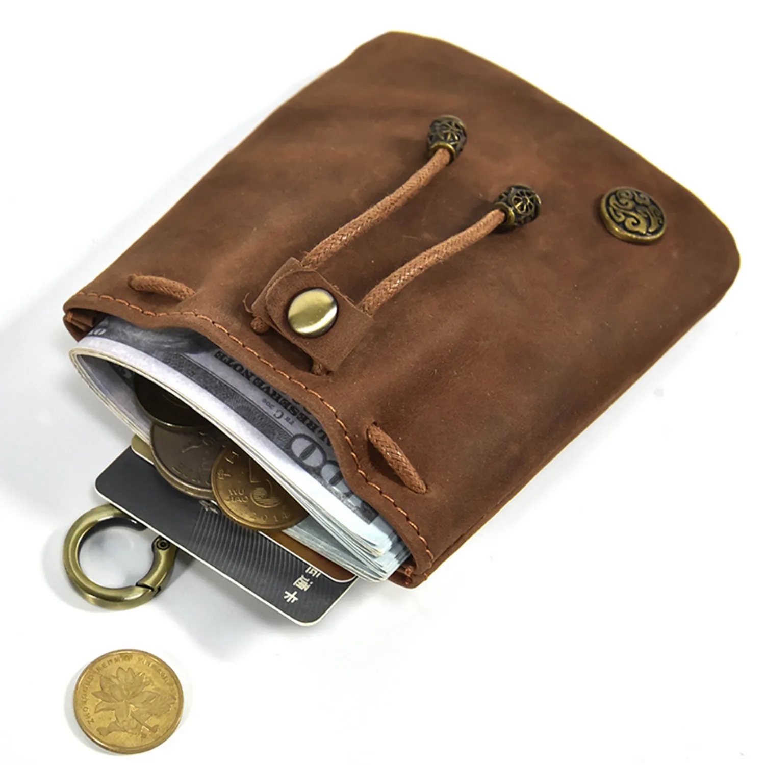 New Japanese Style Wallet Retro Handmade Vegetable Tanning 7