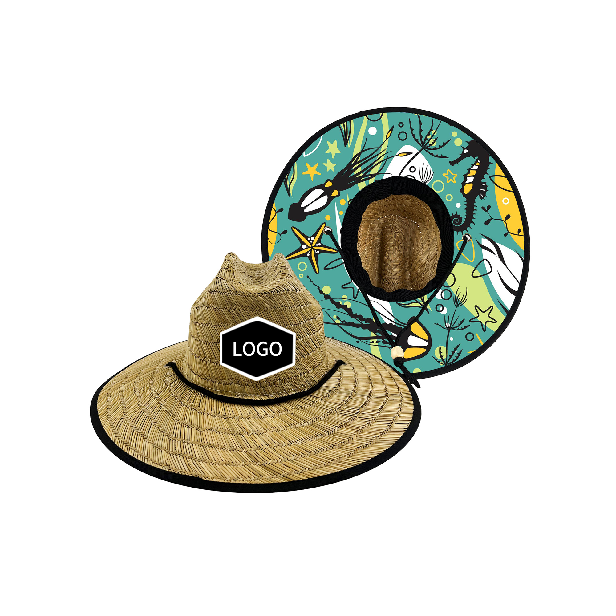 Lifeguard Sun Style Woven Grass Wide Brim 22" 11