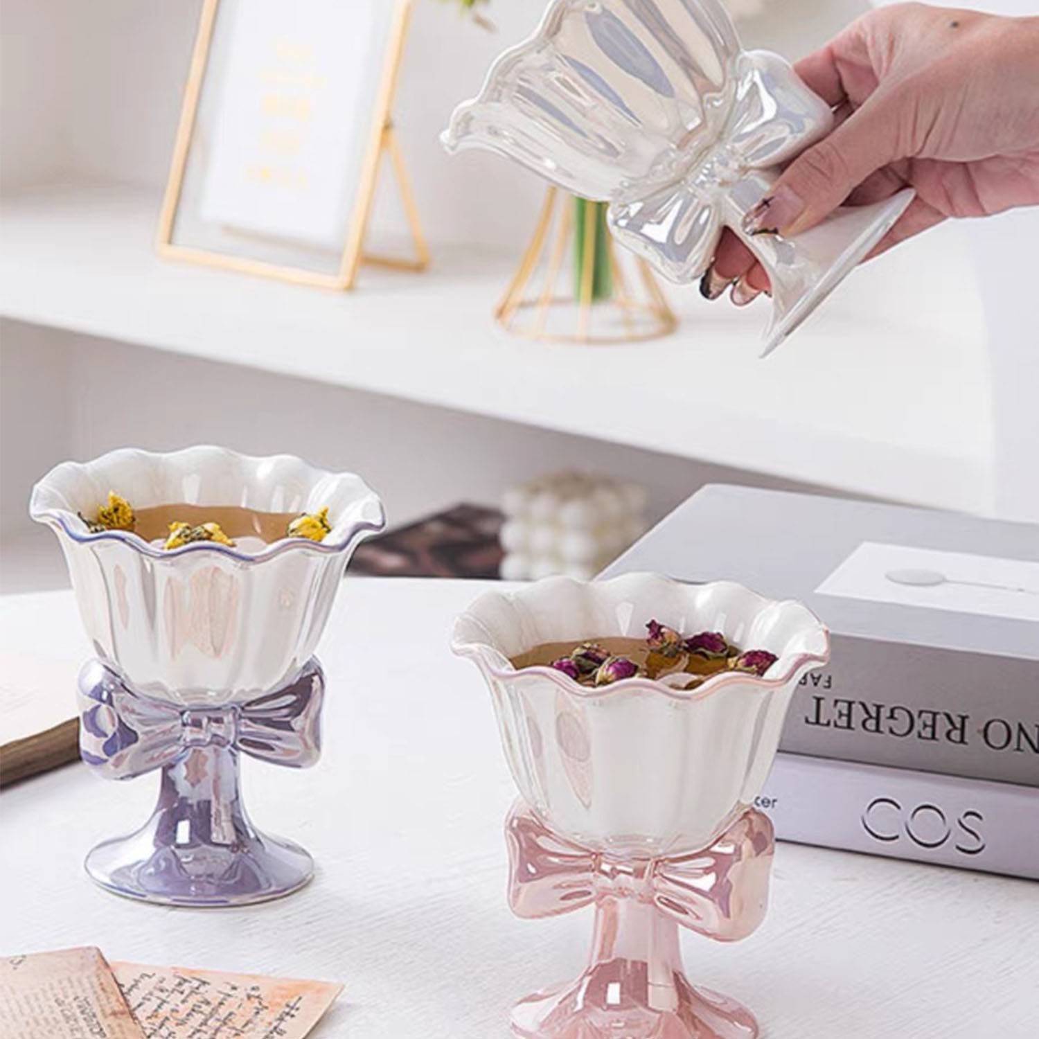 Ceramic Pearl Glazed Ice Cream Cup 2