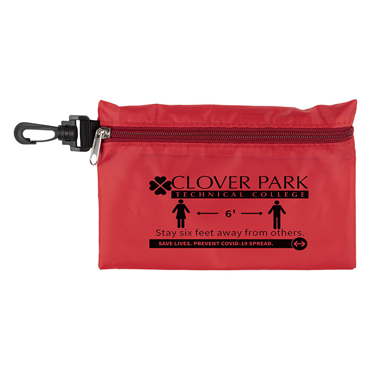 "Ariel" 12 Piece Safety Kit in Zipper Pouch with Carabiner Attachment 3