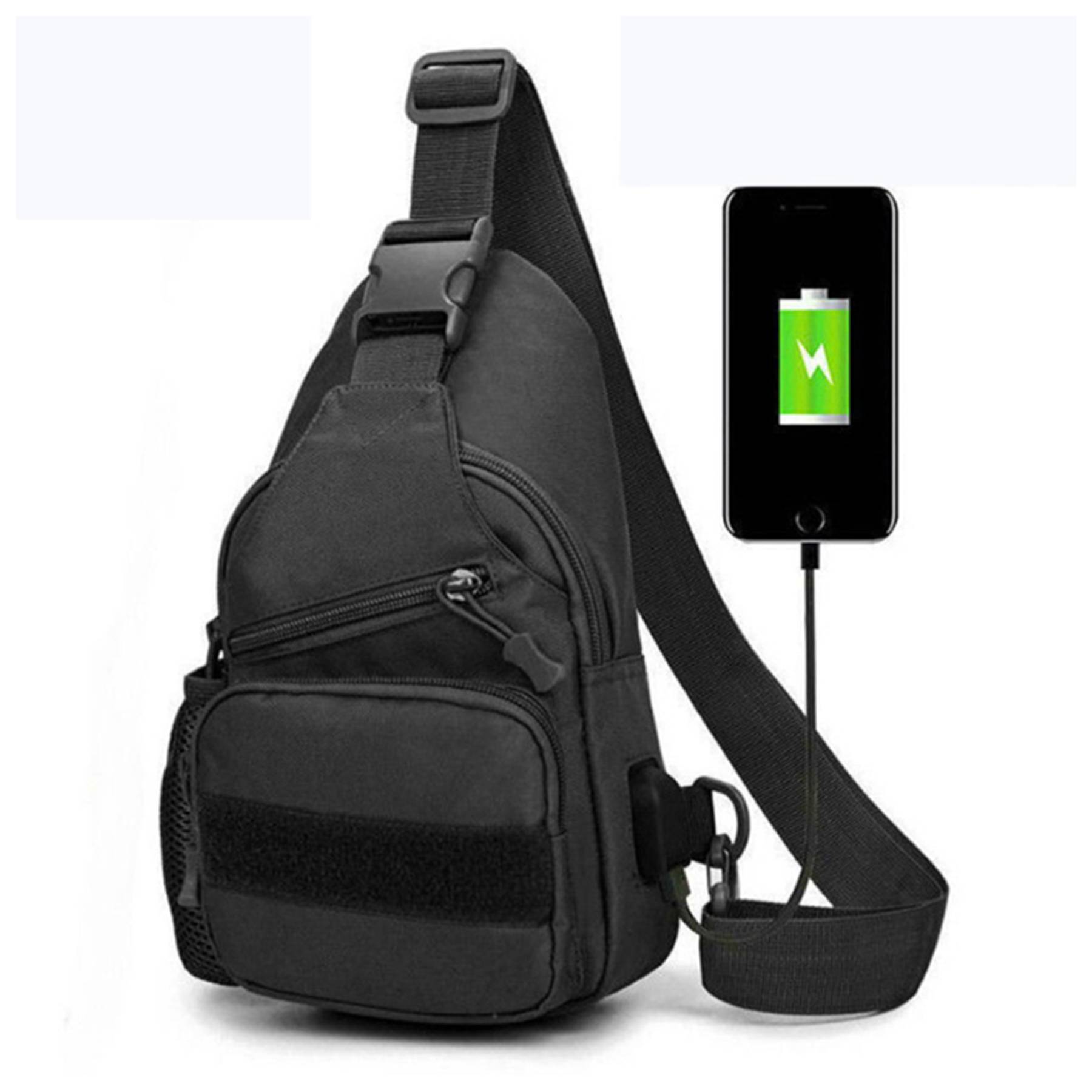 Tactical Crossbody Chest Bag With USB Charging Port 3