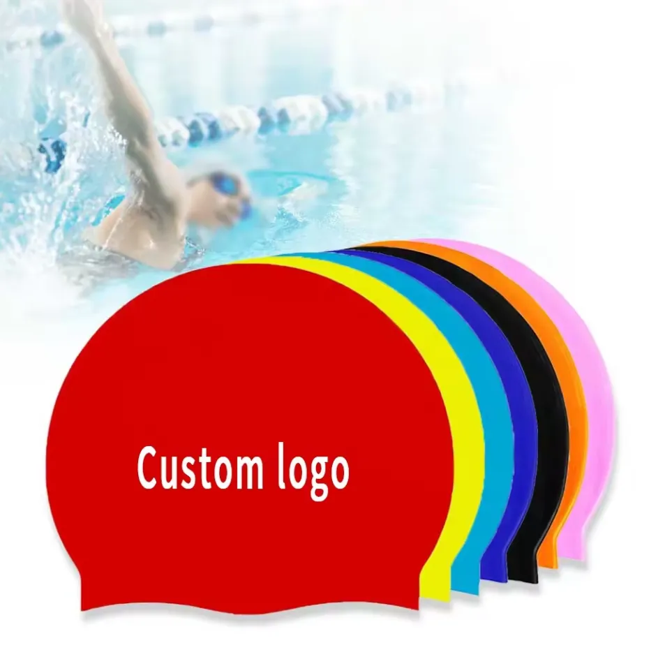 Custom logo Silicone Swimming Cap 6