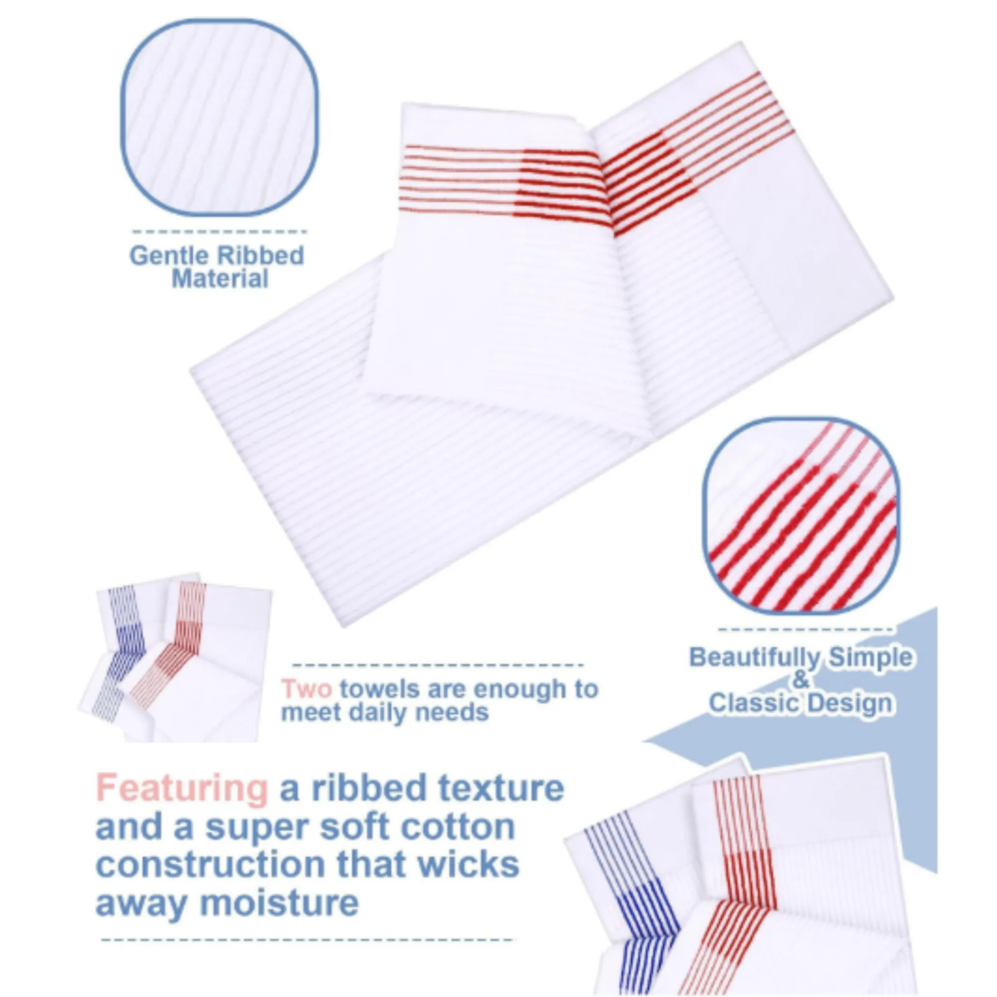 Soft Cotton Striped Custom Embroidery Golf Towels 5