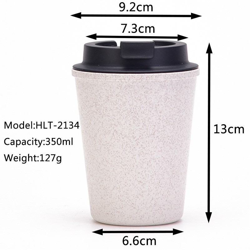 12oz Wheat Straw Travel Coffee Mugs 3