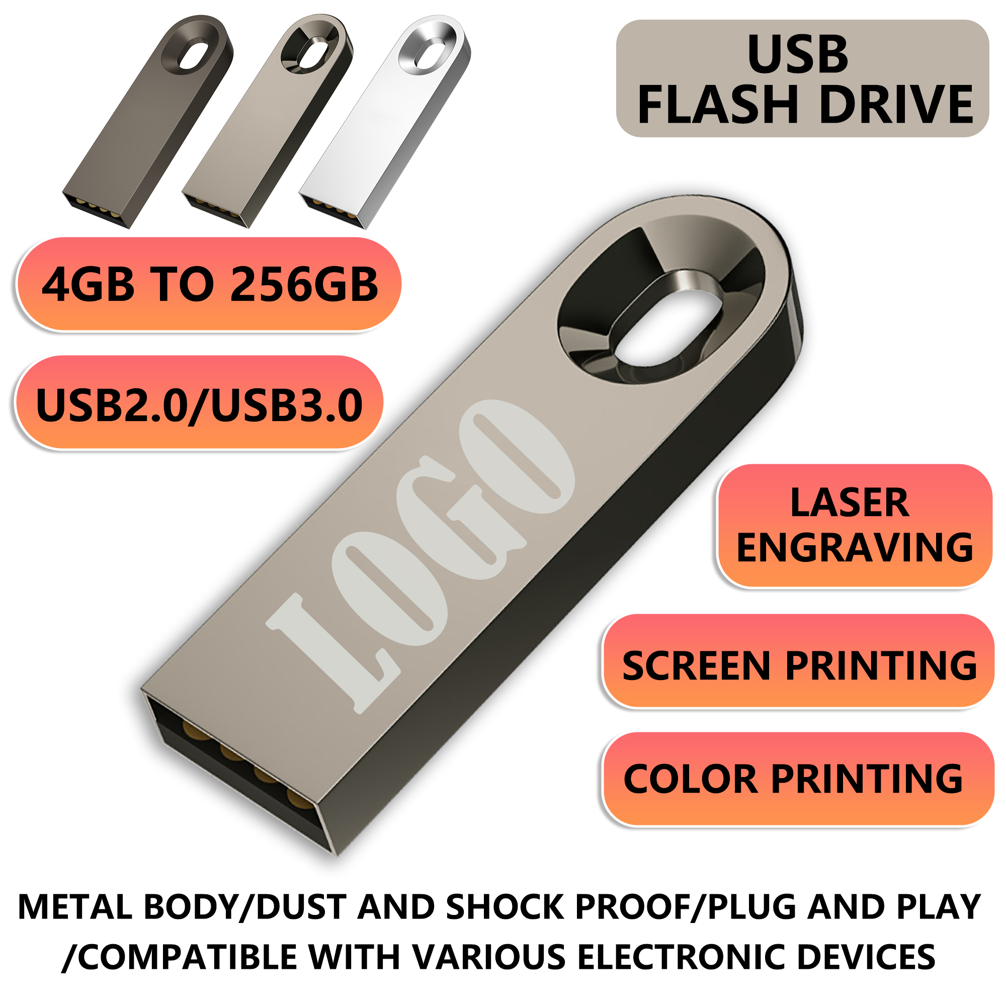 high-capacity metal USB flash drive attached to a keyring 2
