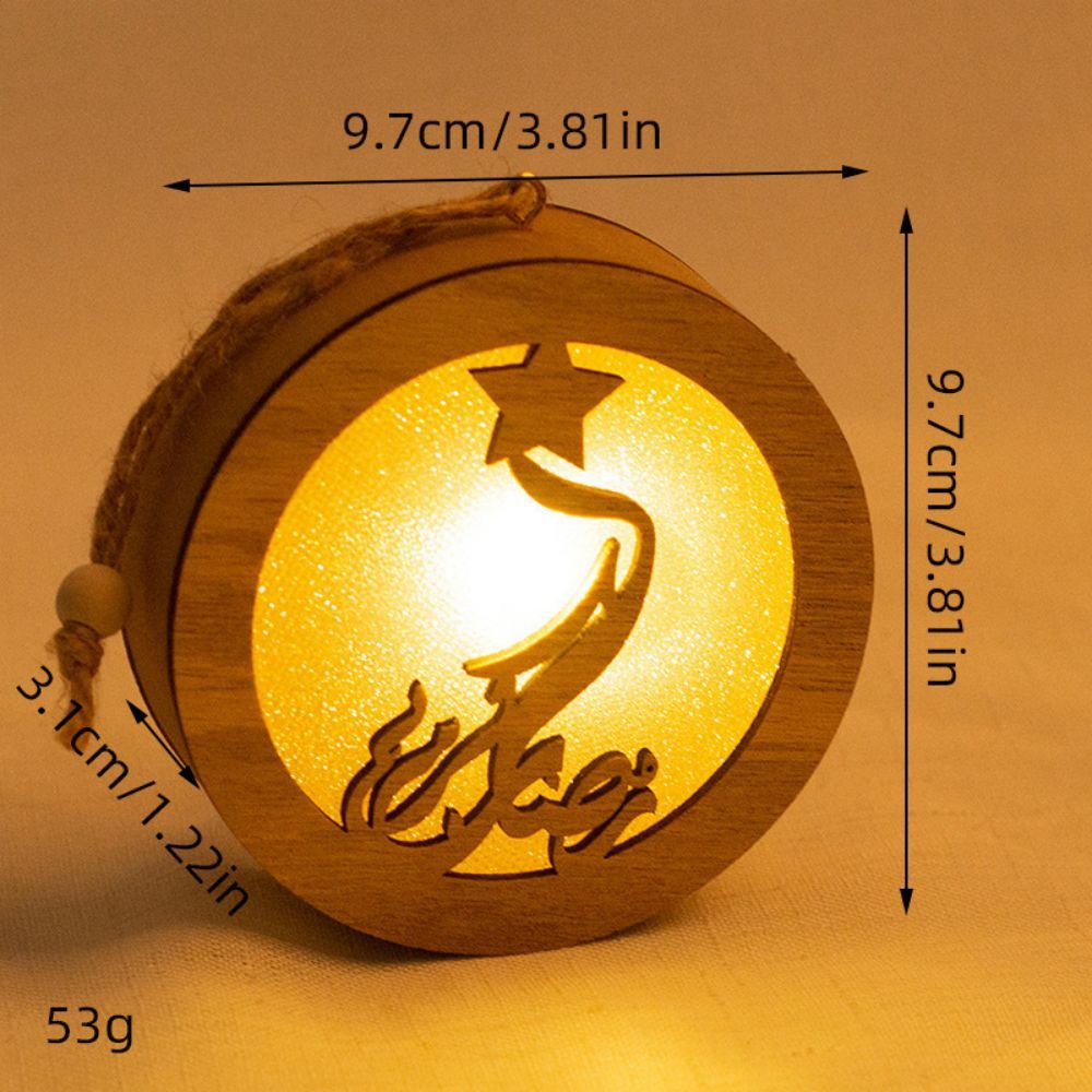 Hot Sale holiday LED Round Hanging Wooden Hollow Lamp 3