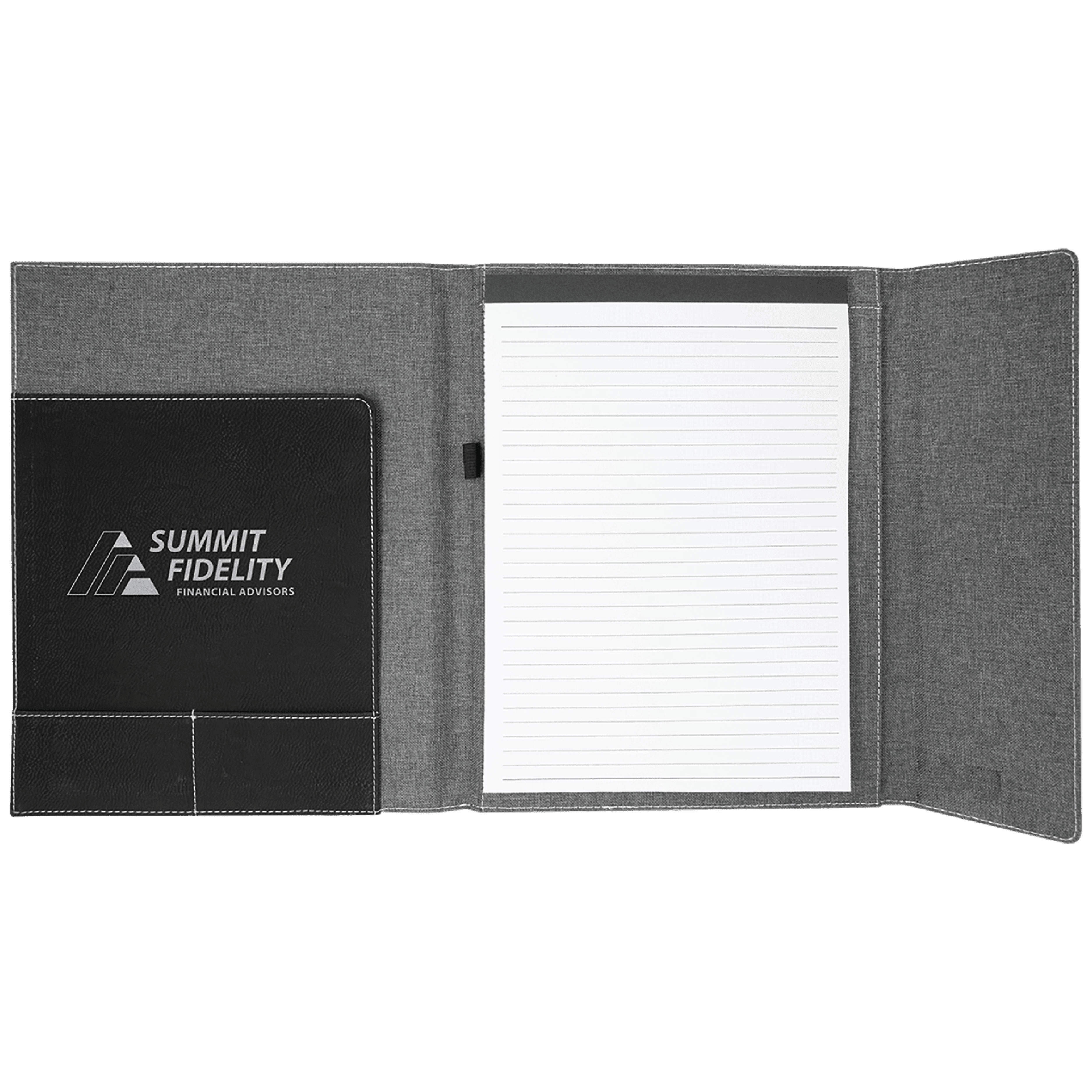 9" x 12" Black/Silver Leatherette & Gray Canvas Portfolio 5
