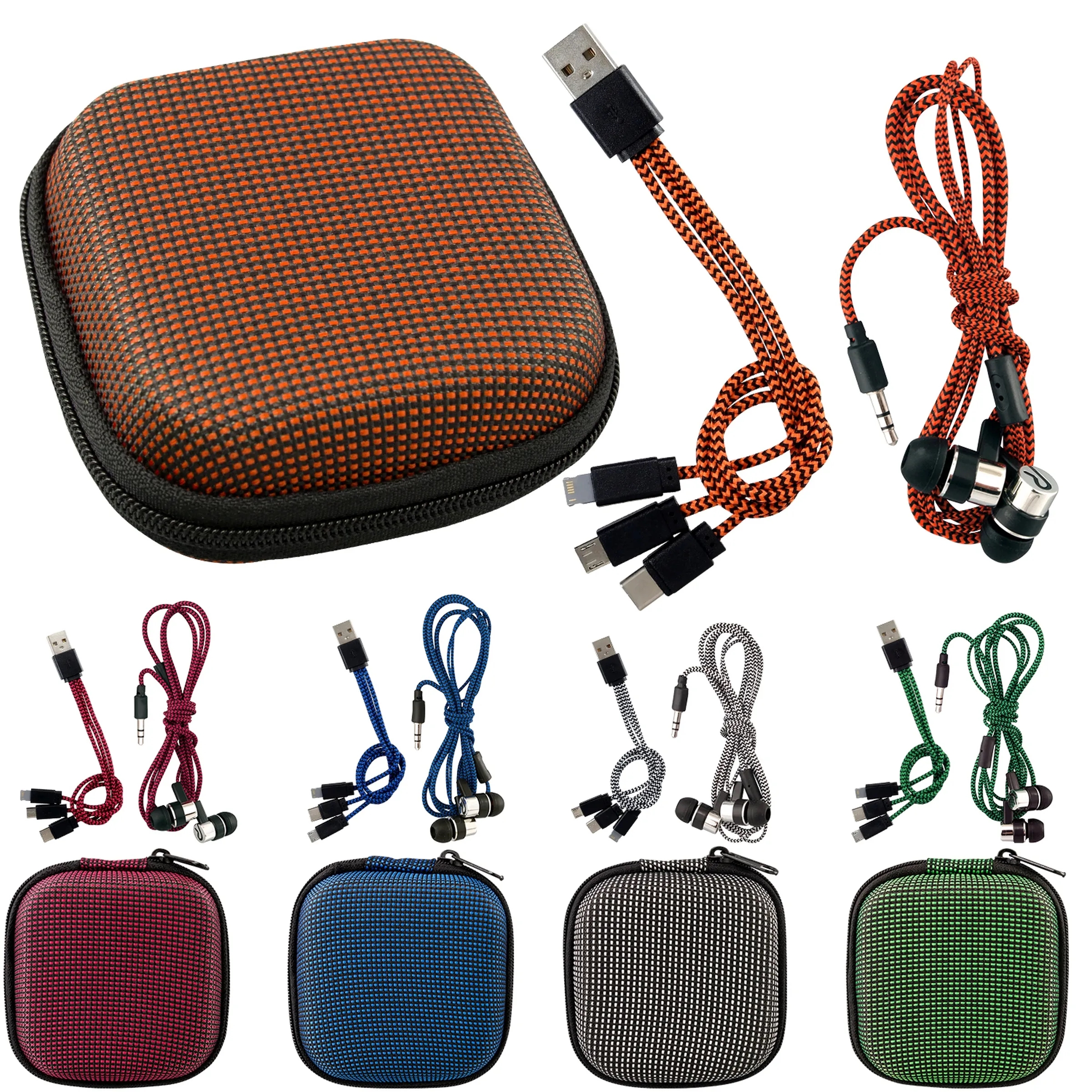 TEXTURED CHARGING CABLE EAR BUD KIT 17