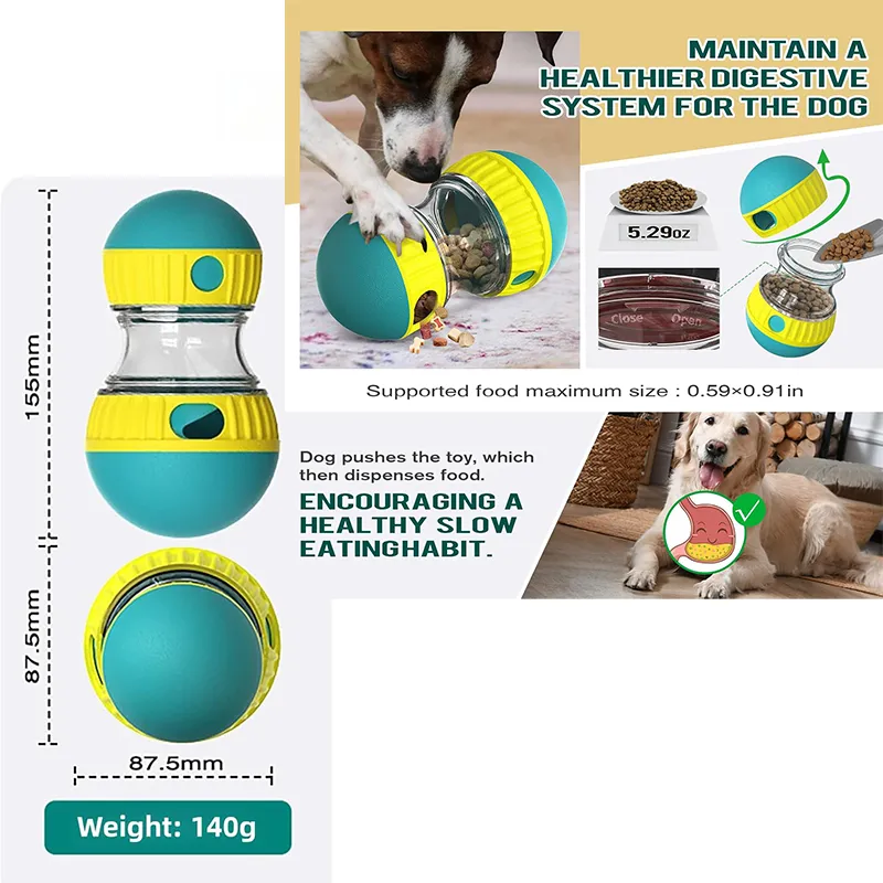 Slow Feeder Dog Bowls Ball Food Dispenser 3