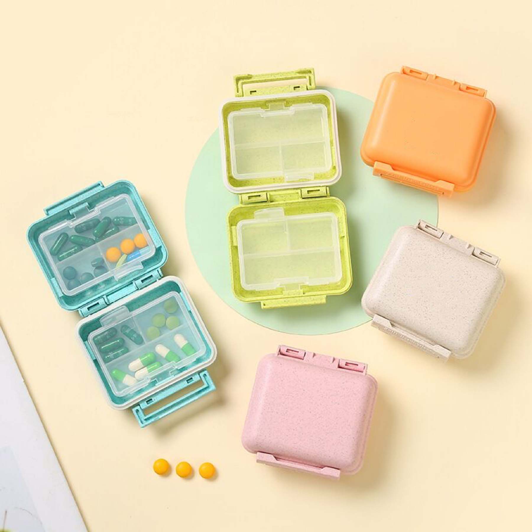 Compact Two-Tier Travel Pill Organizer 2