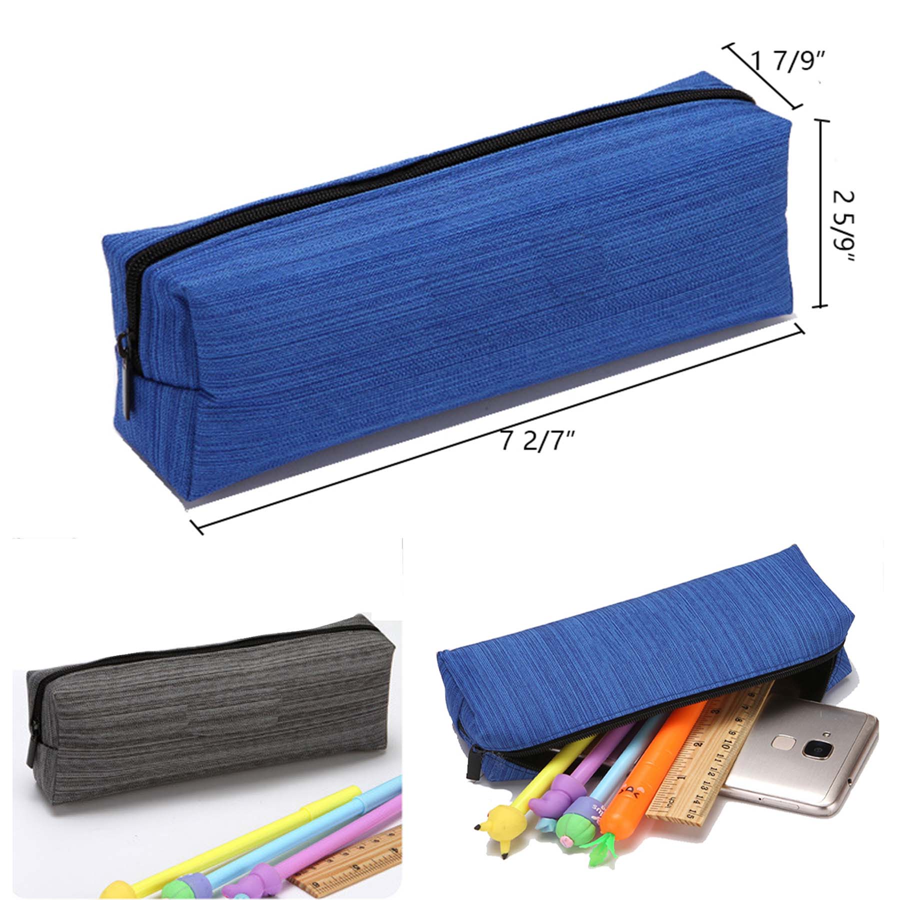 600D Striped Square Pencil Bag, Pen bag, 1