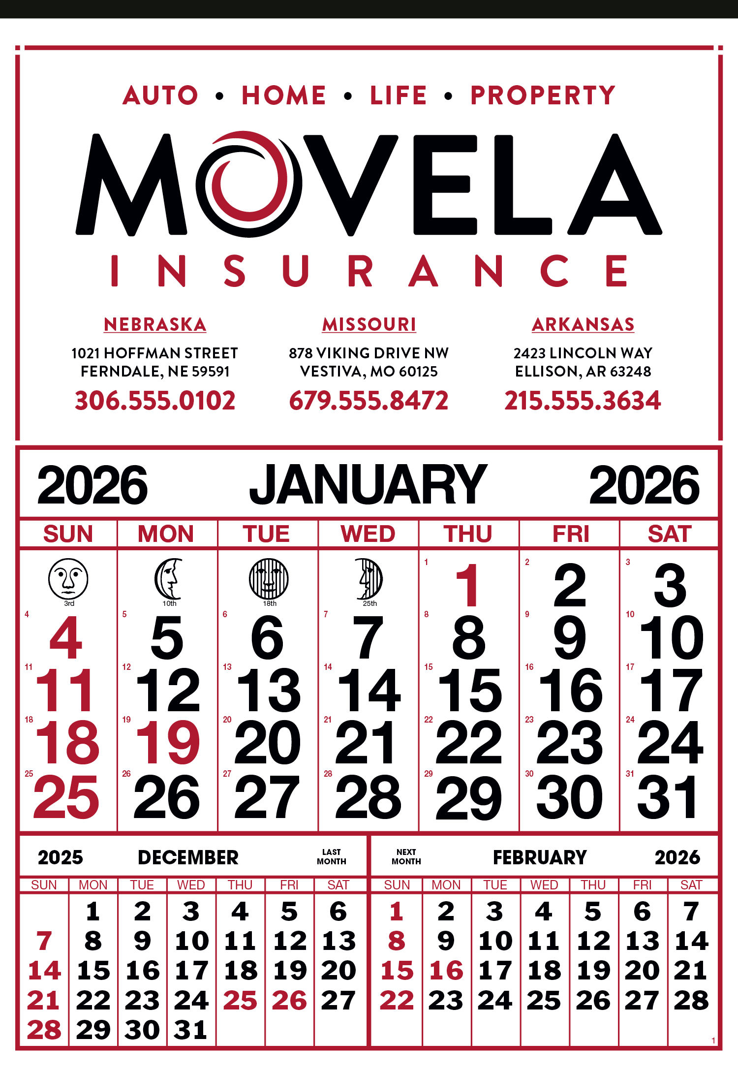 Skinner & Kennedy® Commercial 12-Sheet Calendar 15
