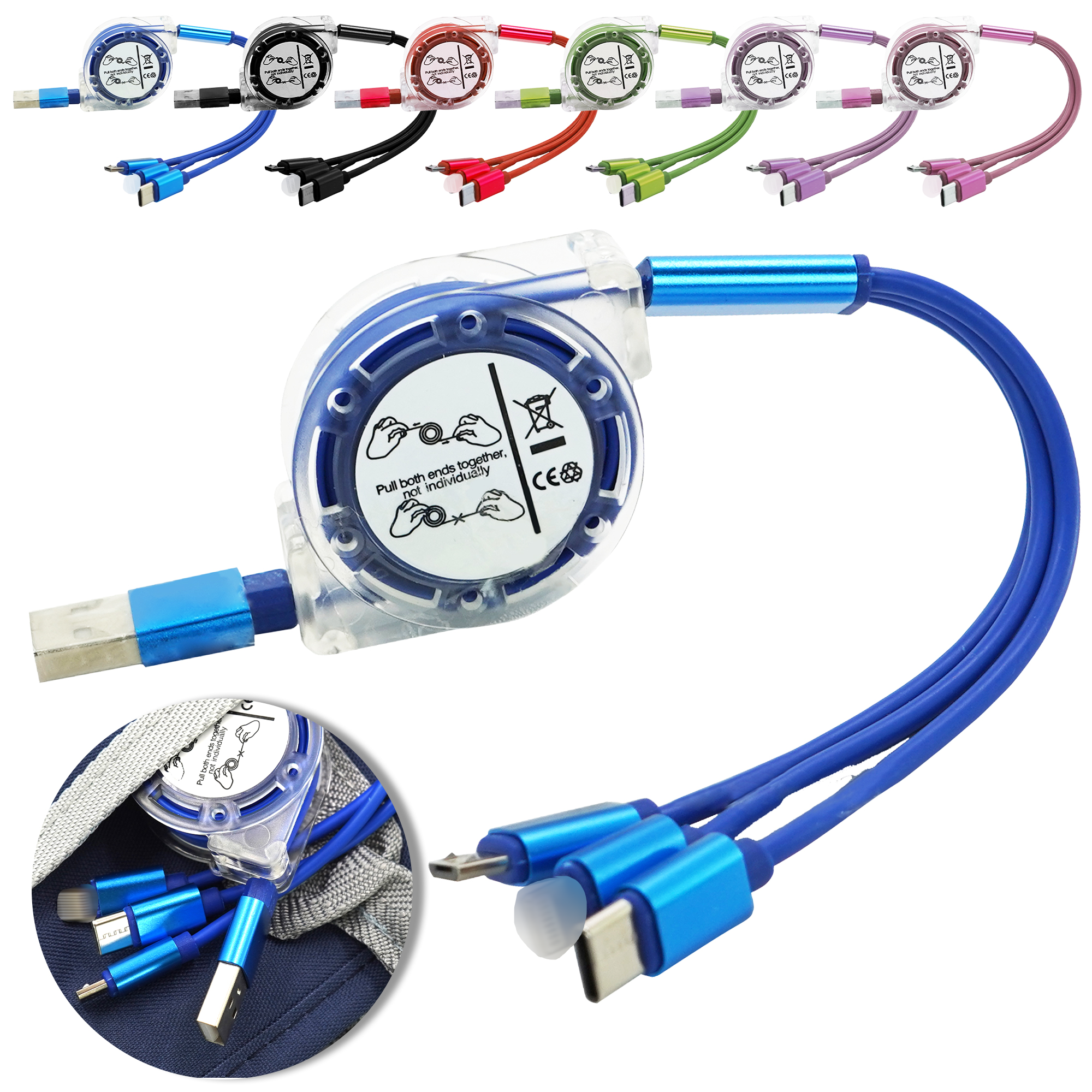 Retractable 3 in 1 Multiple Charging Cable 2
