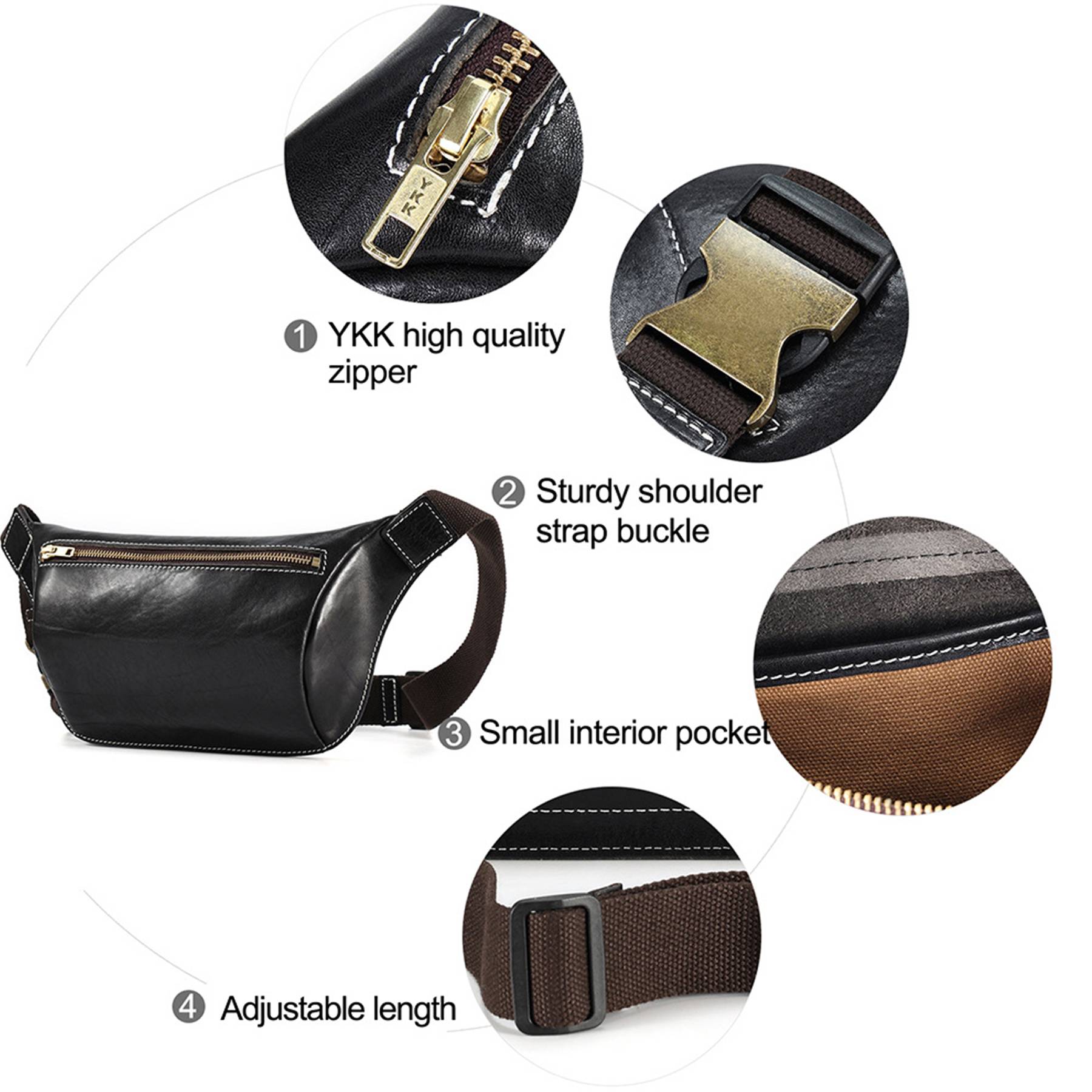 Genuine Leather Sling Bag for Men 6