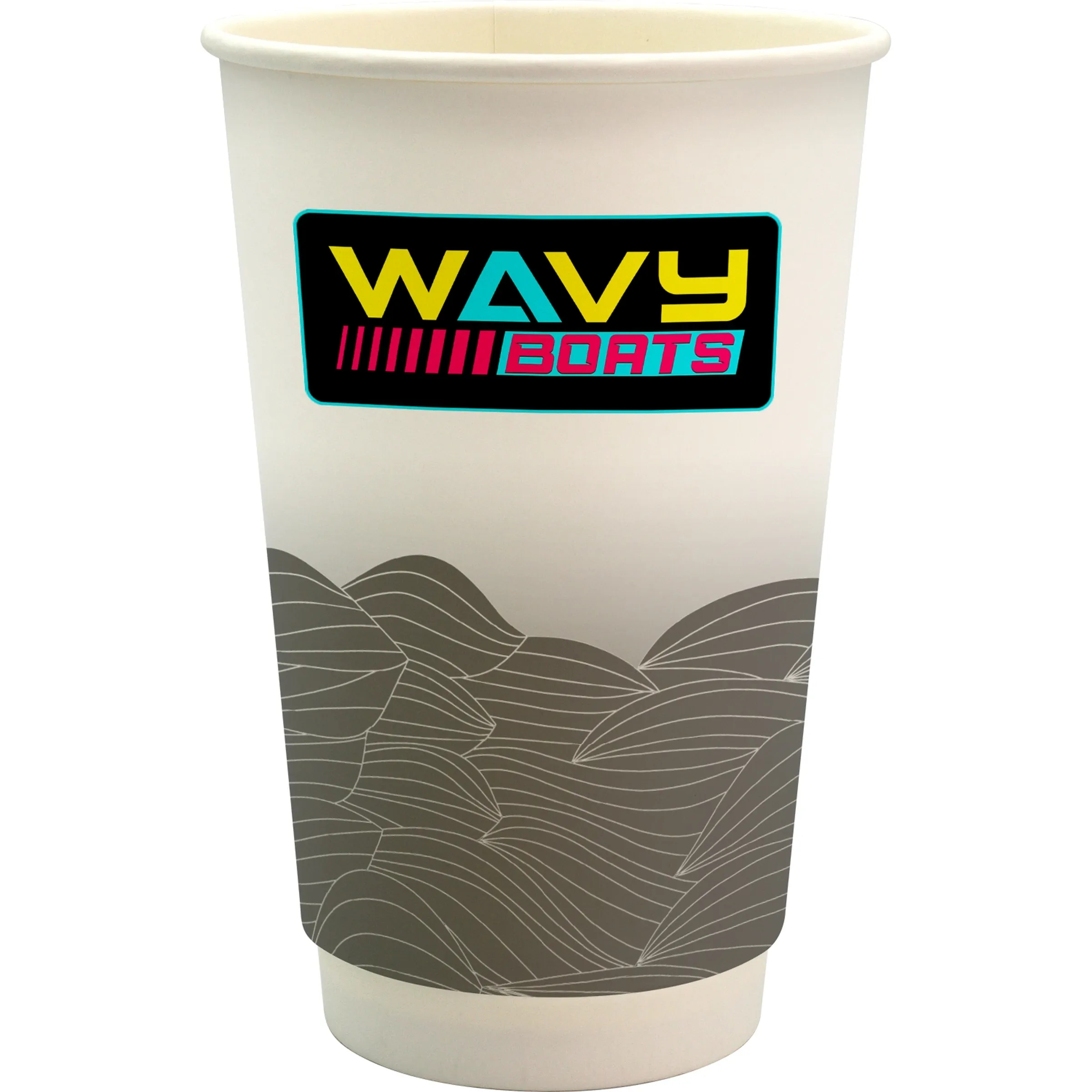 16 oz. Full Color Turbulent Waves Cube Paper Cup 6
