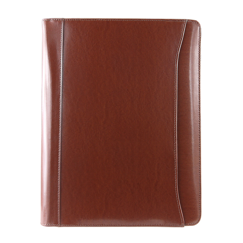 Brown Atlantis Leather Zippered Portfolio
