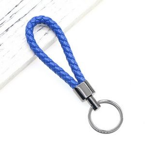Stylish Weaved PU Leather Keychain with Metal Buckle 43
