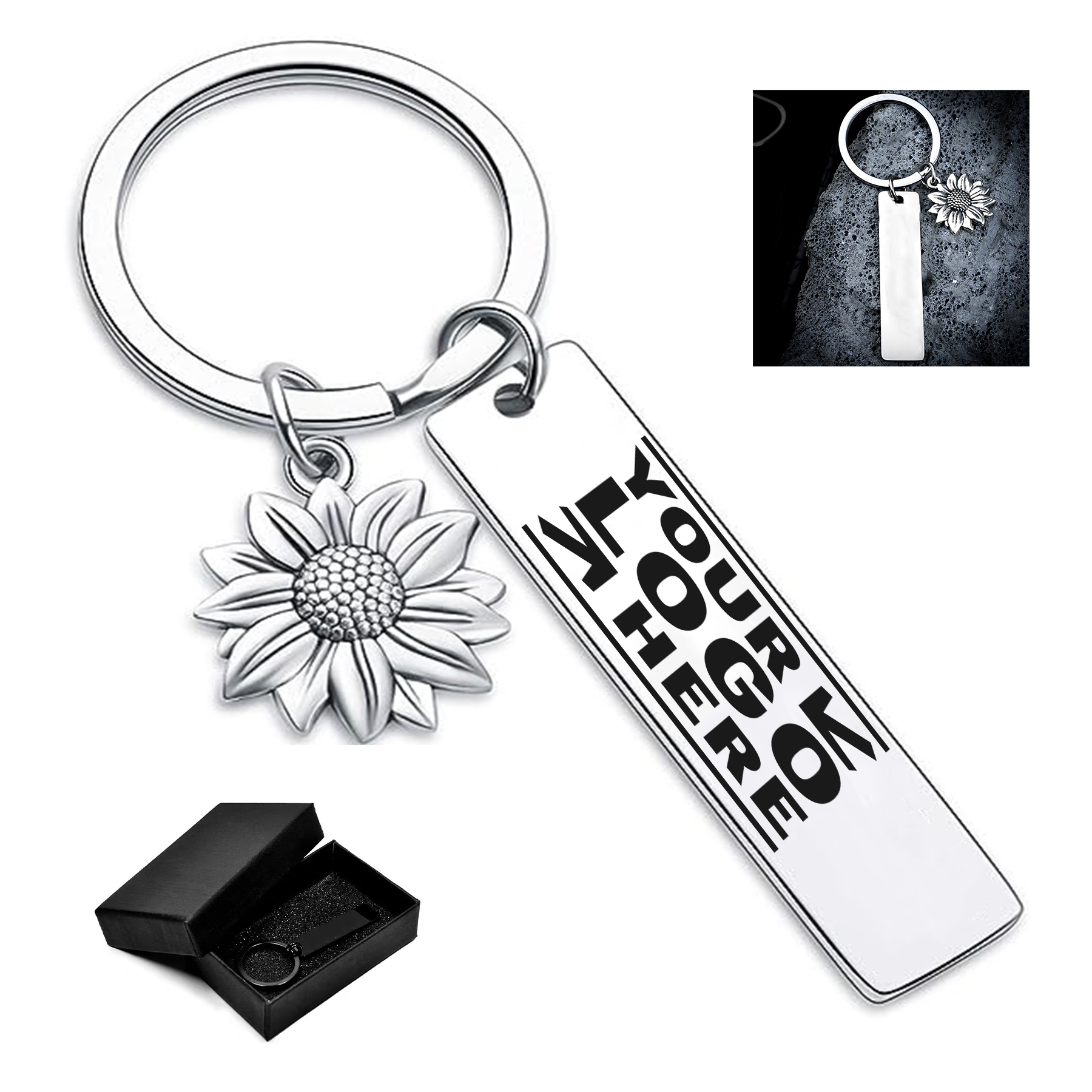 Friendship Inspirational Sunflower Jewelry Moving College Going Away Gift Long Distance Besties Key 2