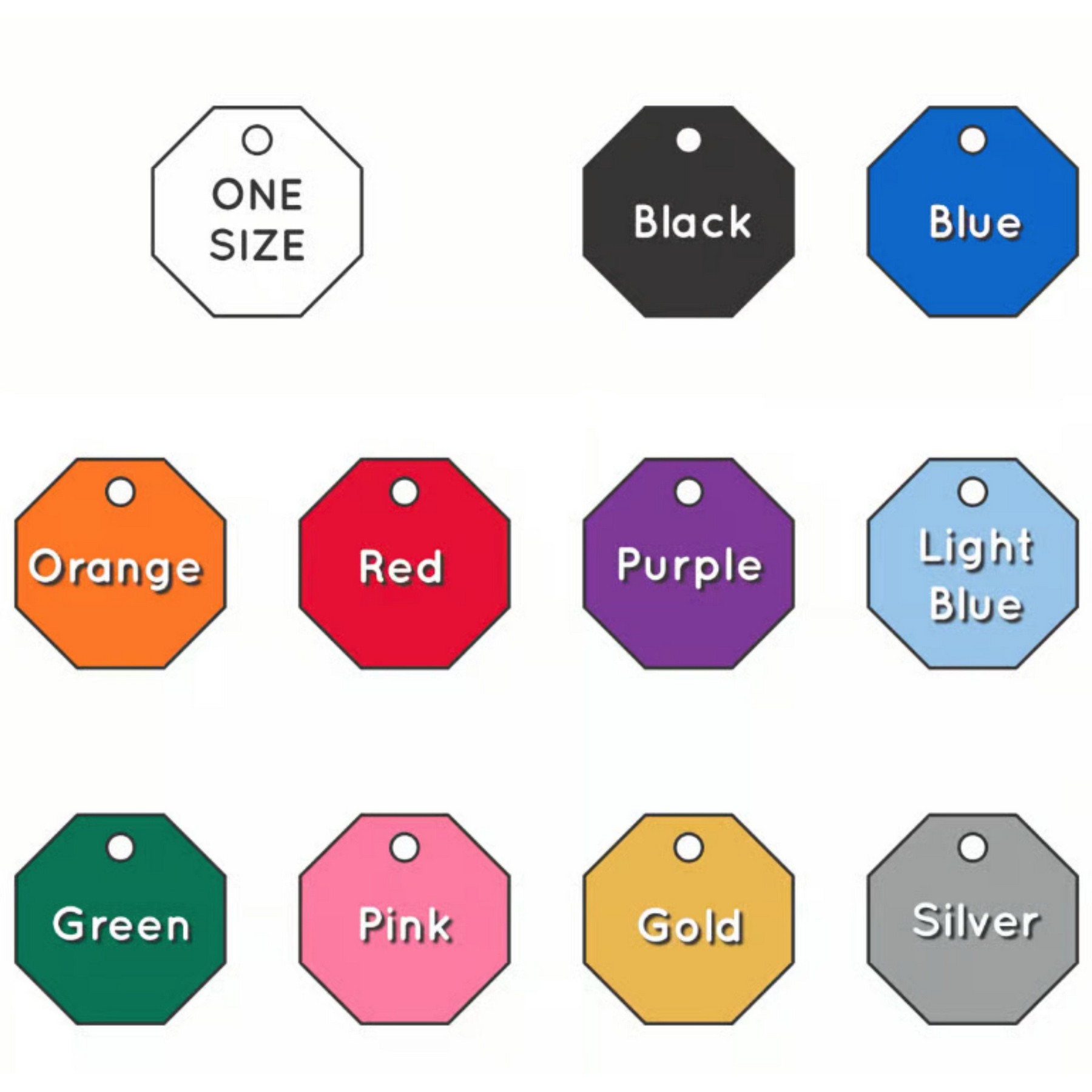 Octagon Aluminum Tag - 100% MADE IN THE USA
