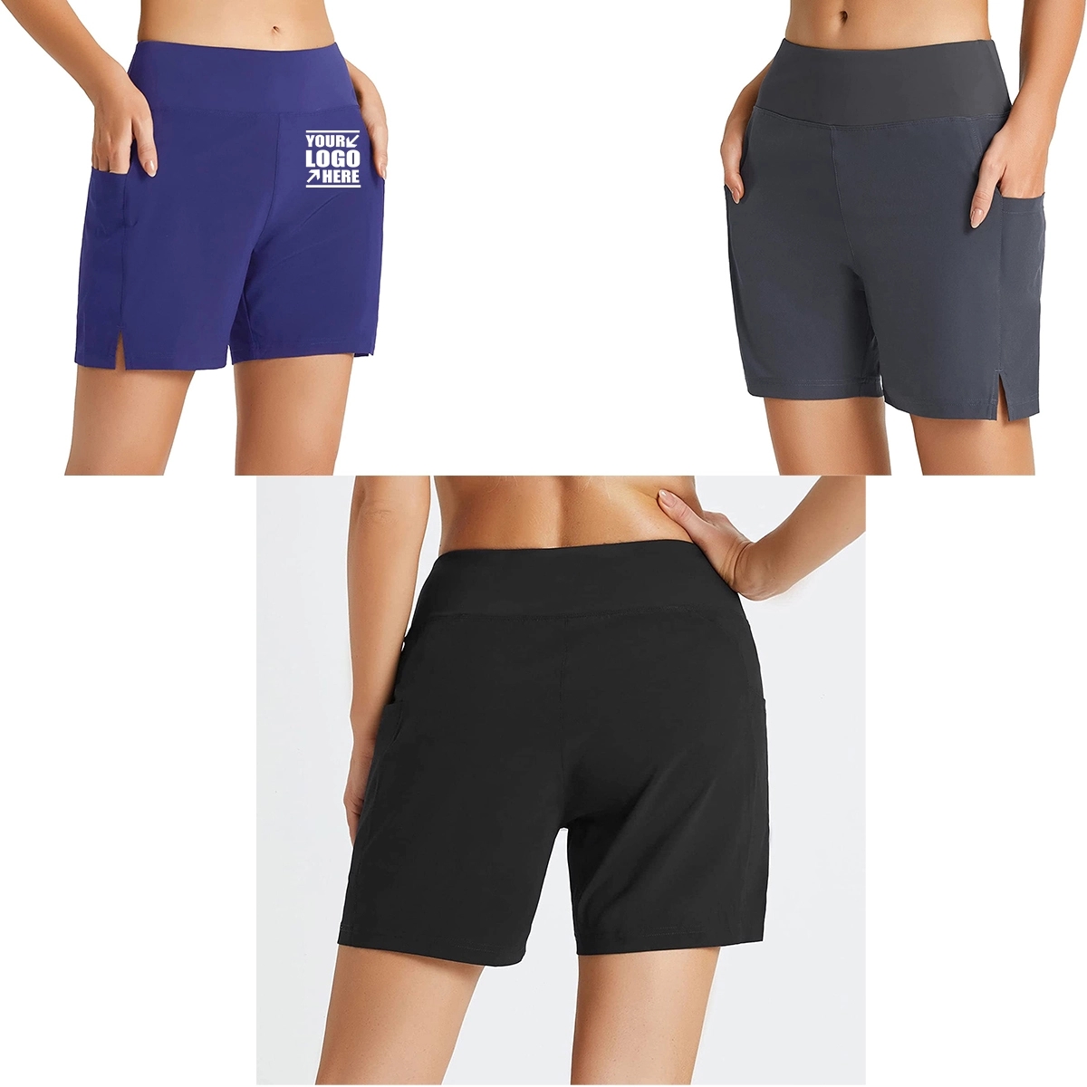 Quick Dry High Waisted Swim Board Shorts Swimsuit 2