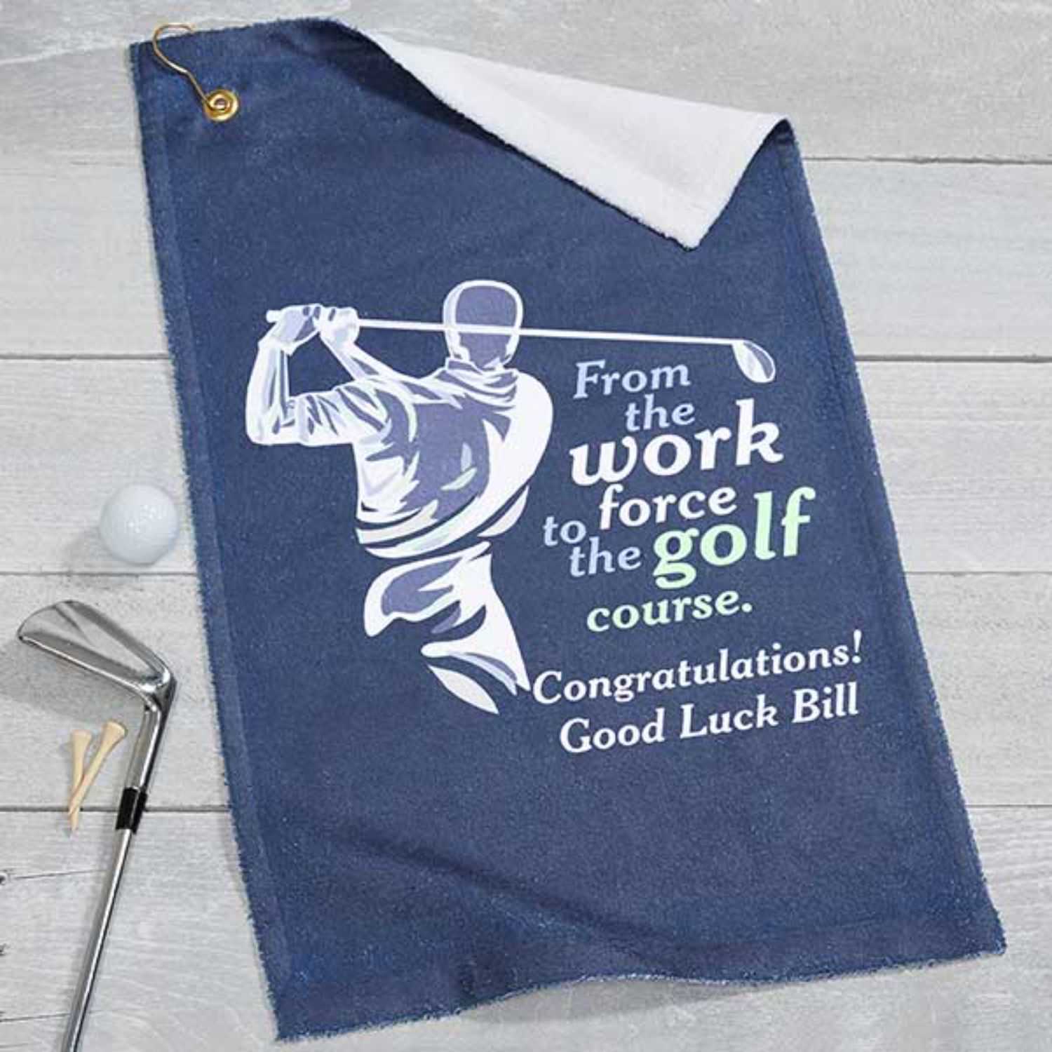 Quick Dry 200G Micro Fiber Golf Towel w/ Grommet & Hook 6