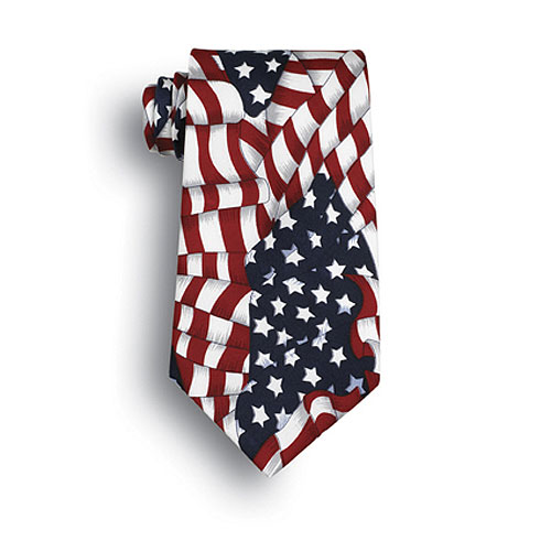 Wavy Flag Patriotic Novelty Tie 1
