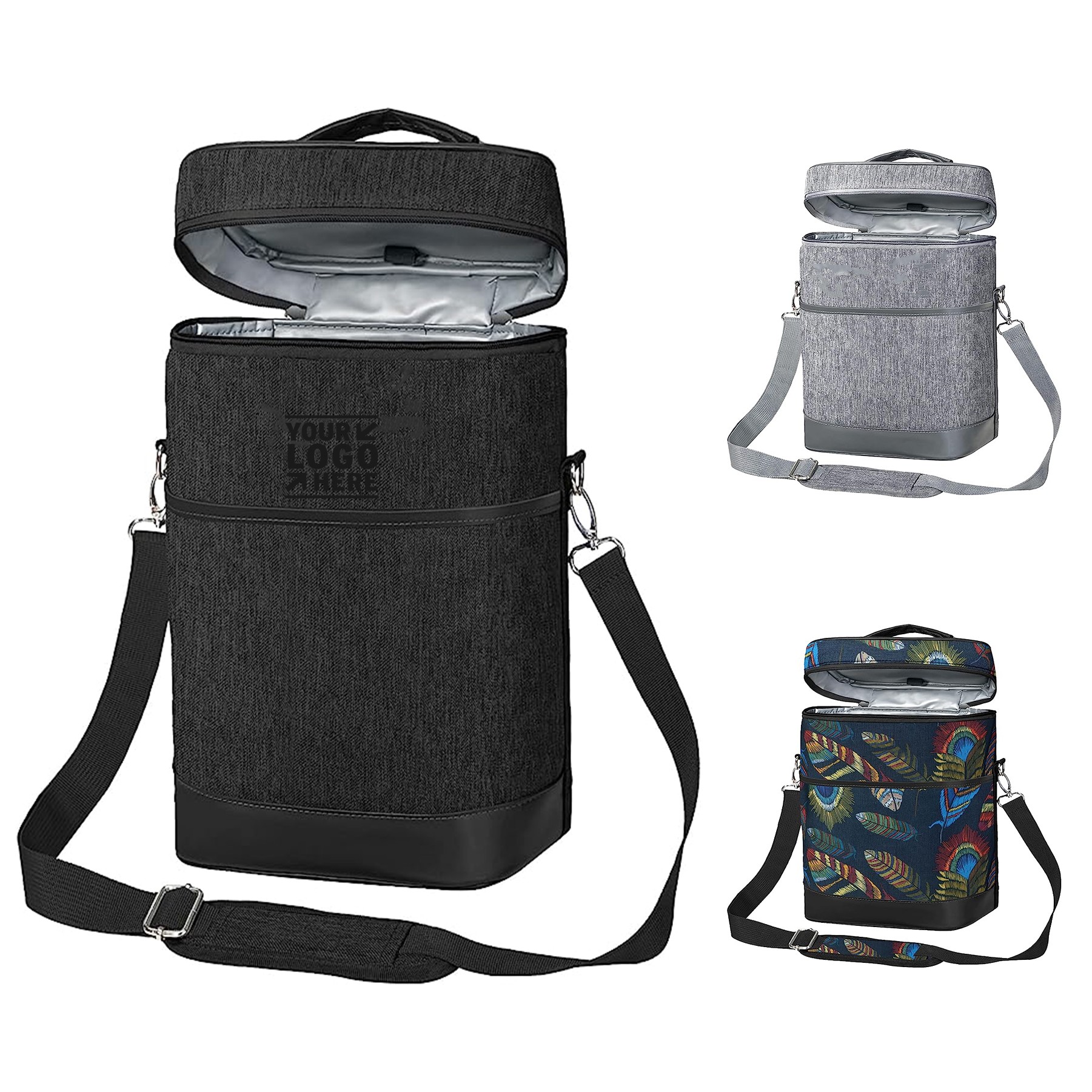4 Bottle Wine Carrier Cooler Bag with Shoulder Strap 2