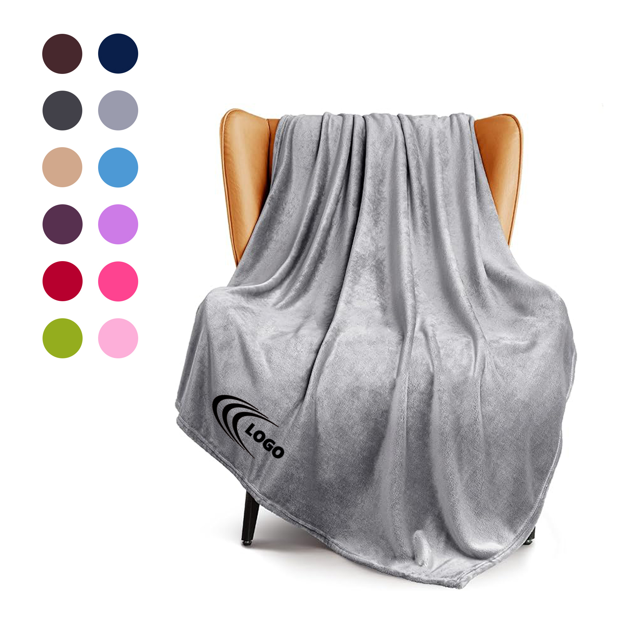 Custom Logo Flannel Throw Blanket 3