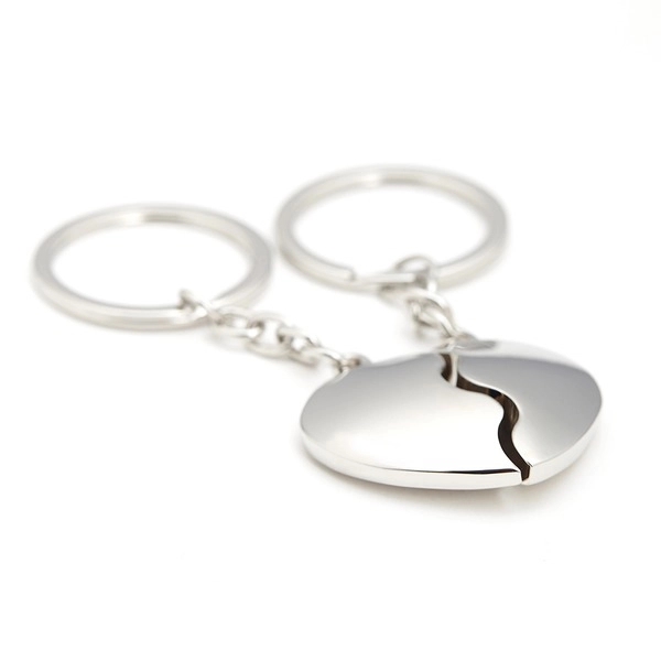Personalized "Split Heart" Zinc Alloy Keychains 4