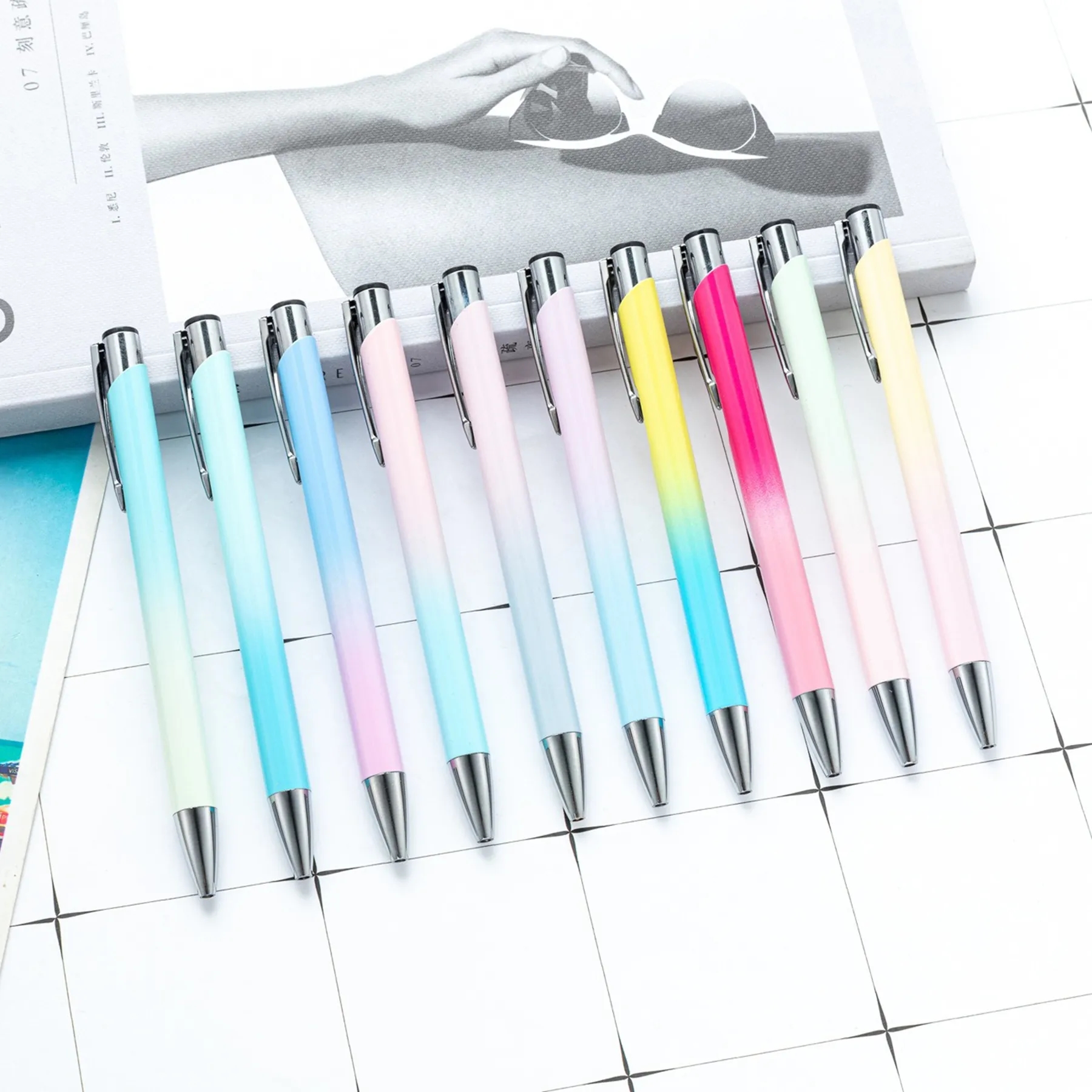 Gradient Color Metal Advertising Click Ballpoint Pen 10