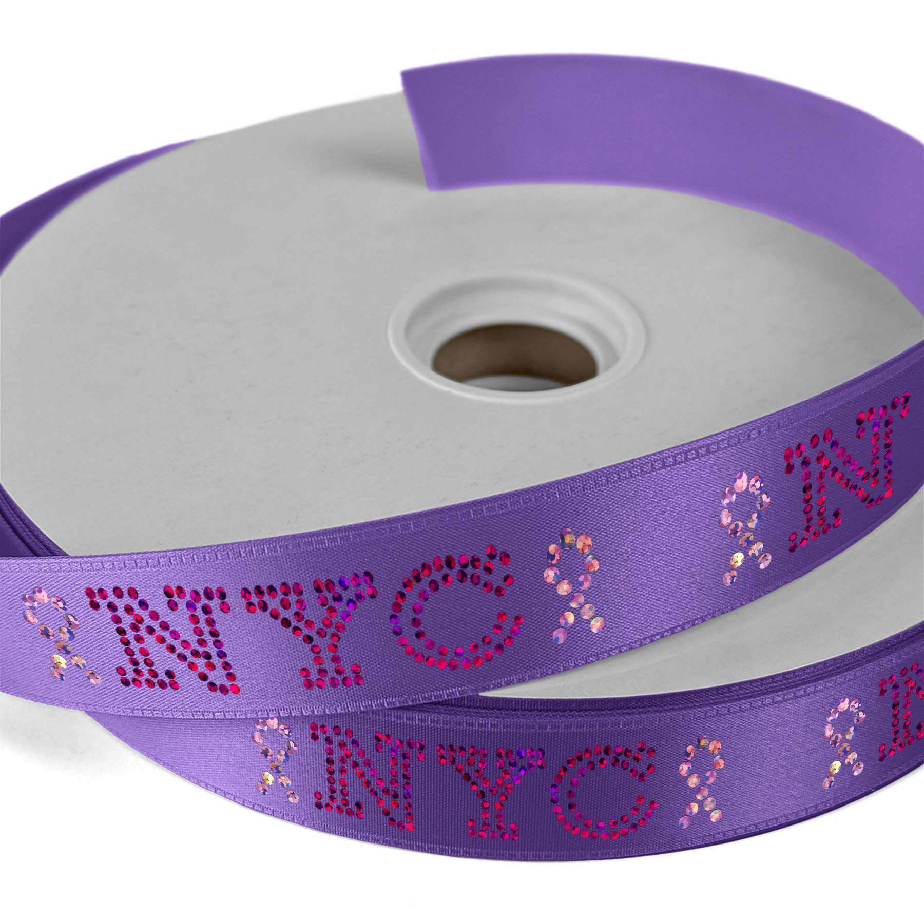 1" Badge Satin Ribbon - 25yd Roll - Sparkle 6