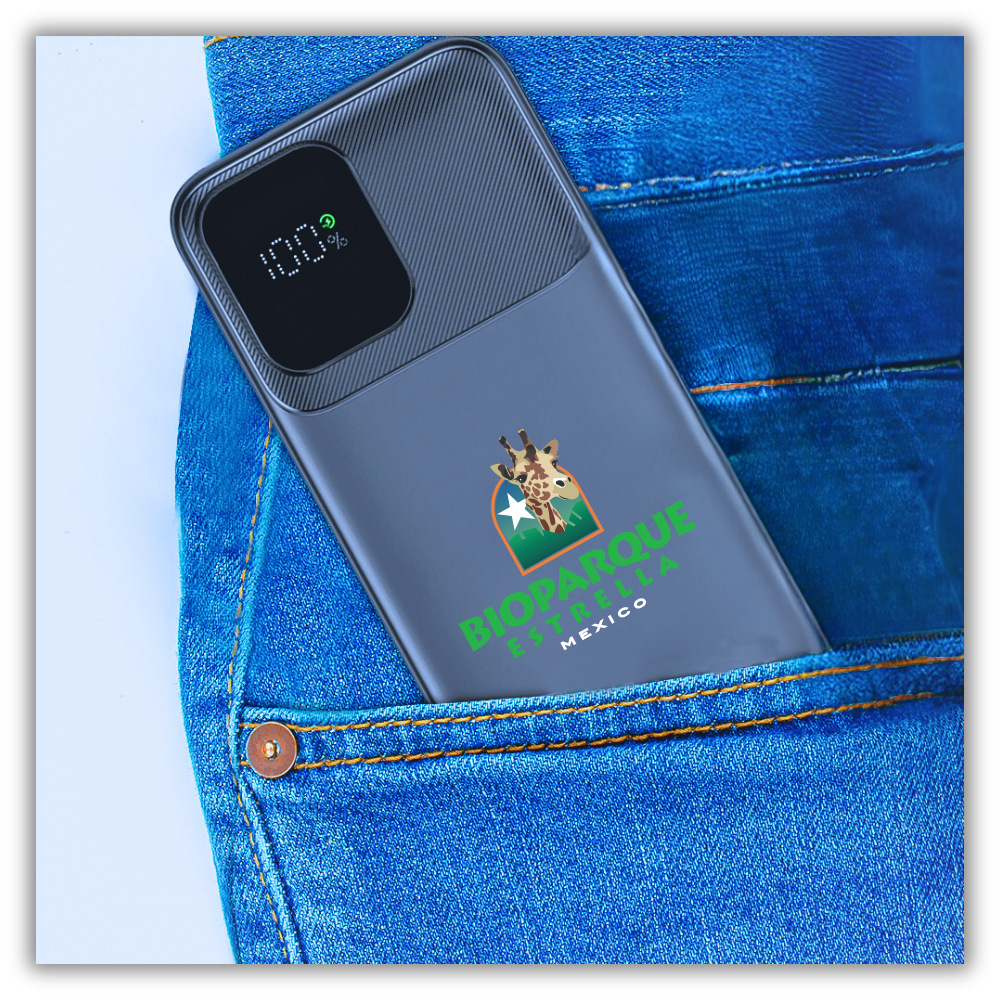 Portable 10000mAh Charger with Digital Display & Built-In Dual Charging Cables 4
