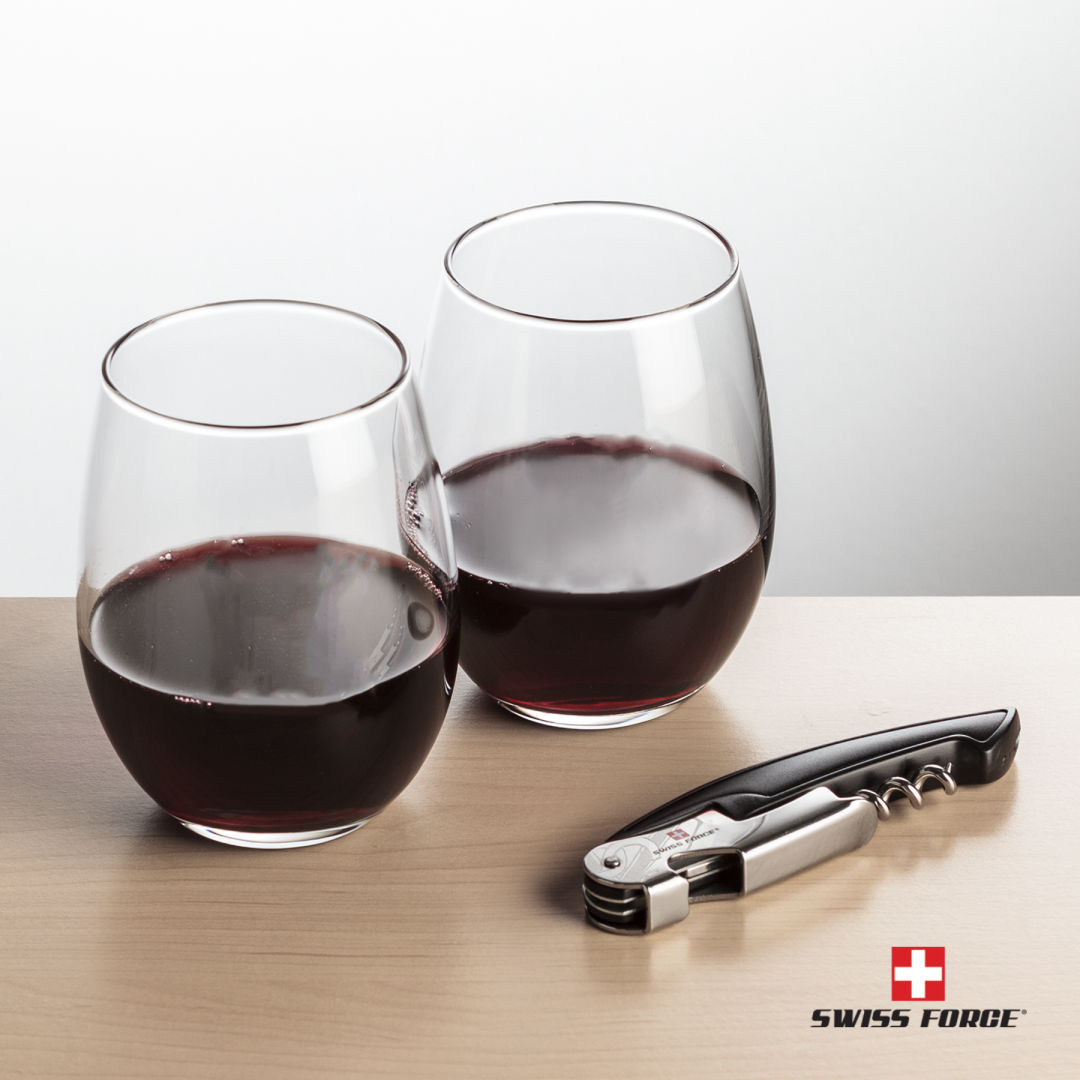 Swiss Force® Opener & Stanford Stemless Wine 12