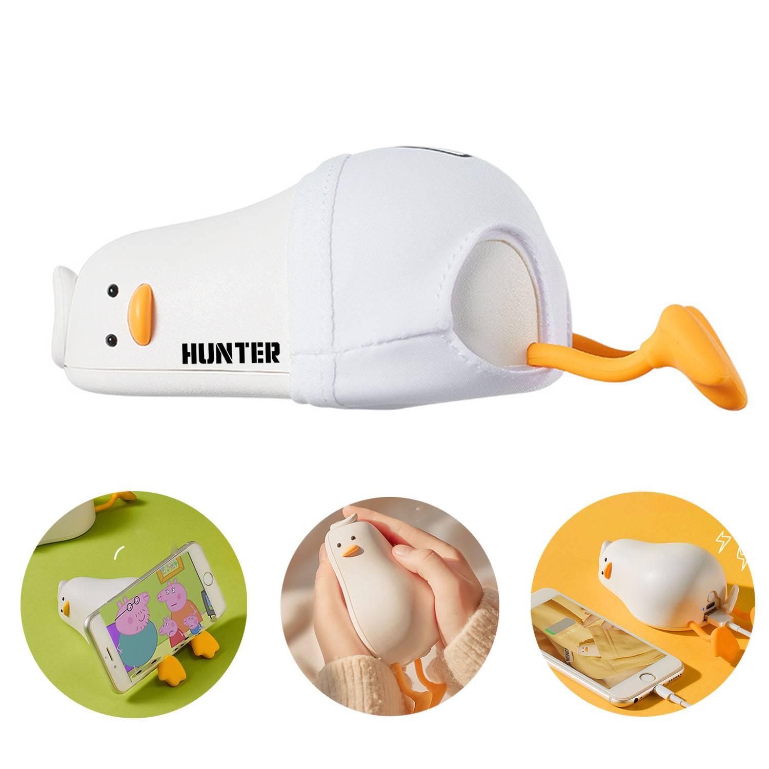 Silicone Lying Duck Phone Stand/Power Bank/Hand Warmer