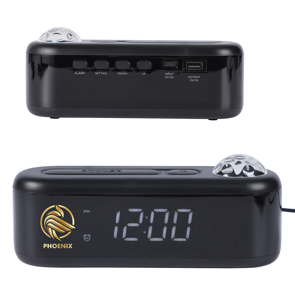 Ambiance Digital Alarm Clock with Ocean & Aurora Ceiling Projection 7