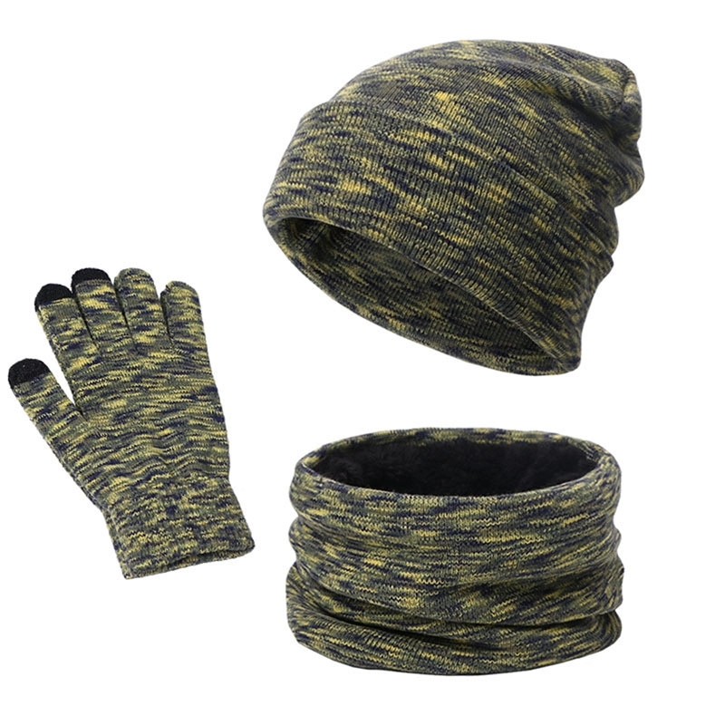 3 Piece Winter Beanie Hat Touchscreen Gloves Scarf Warm Set 3