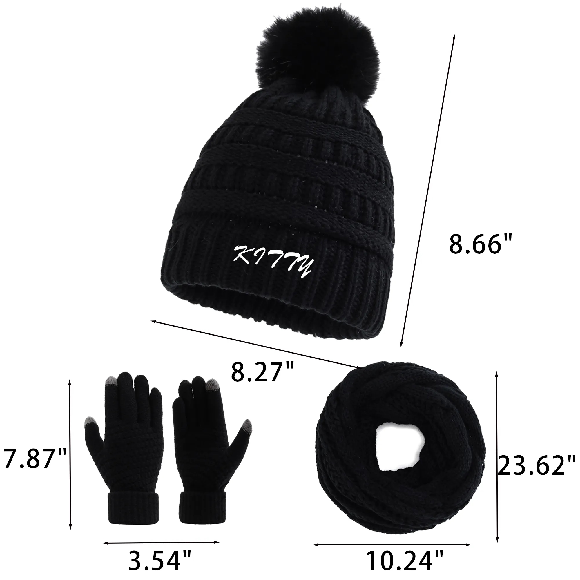 Touchscreen Gloves And Scarf Set 2