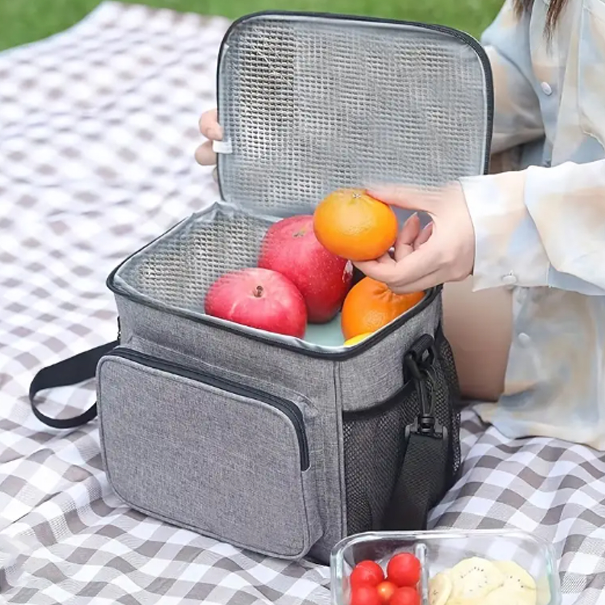 10L Insulated Thermal Lunch Bag with Shoulder Strap 6