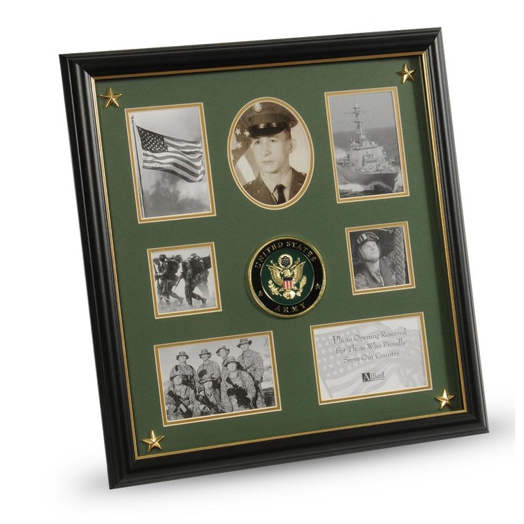 U.S. Army Medallion 7 Picture Collage Frame with Stars 2