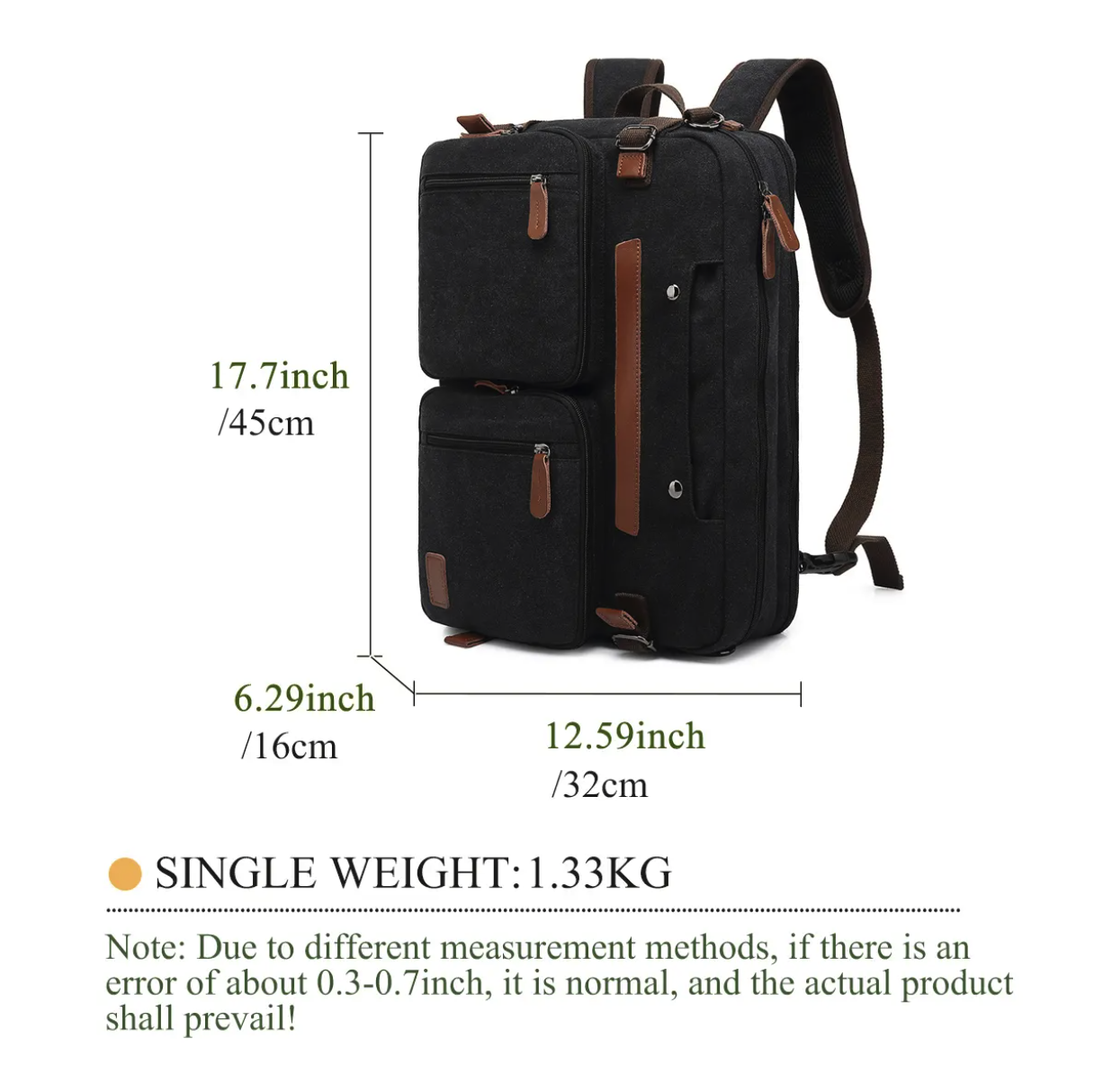 3 in 1 Computer Bag for Men 17.3 Inch Laptop Backpack 6