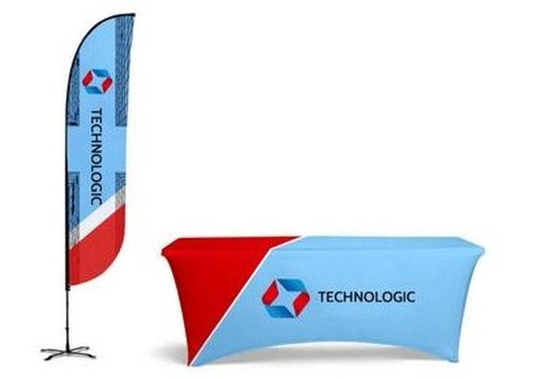 Basic Display Kit 12' Feather Flag & 6' Table Cover 2