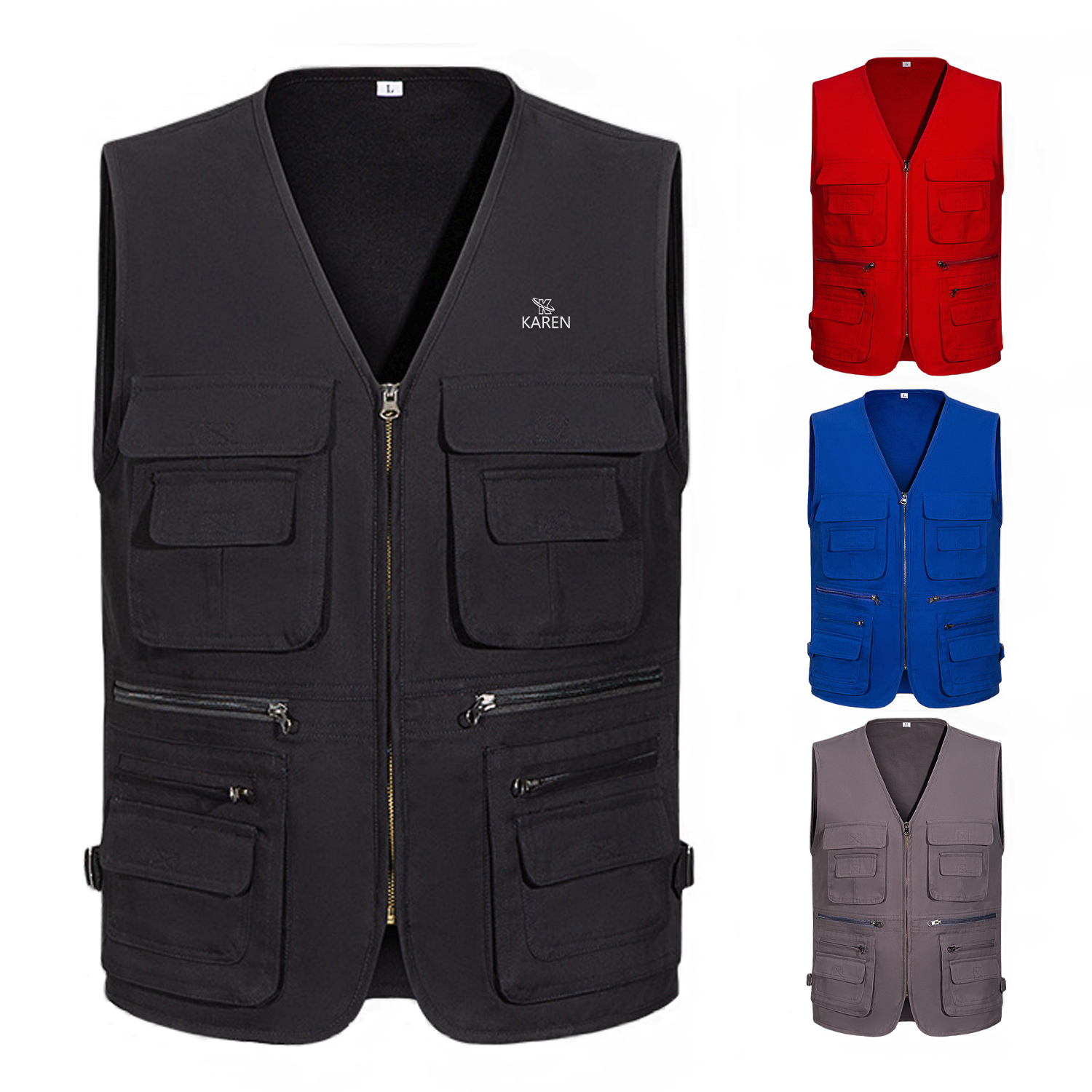 Cotton Multi Pocket Vest 2